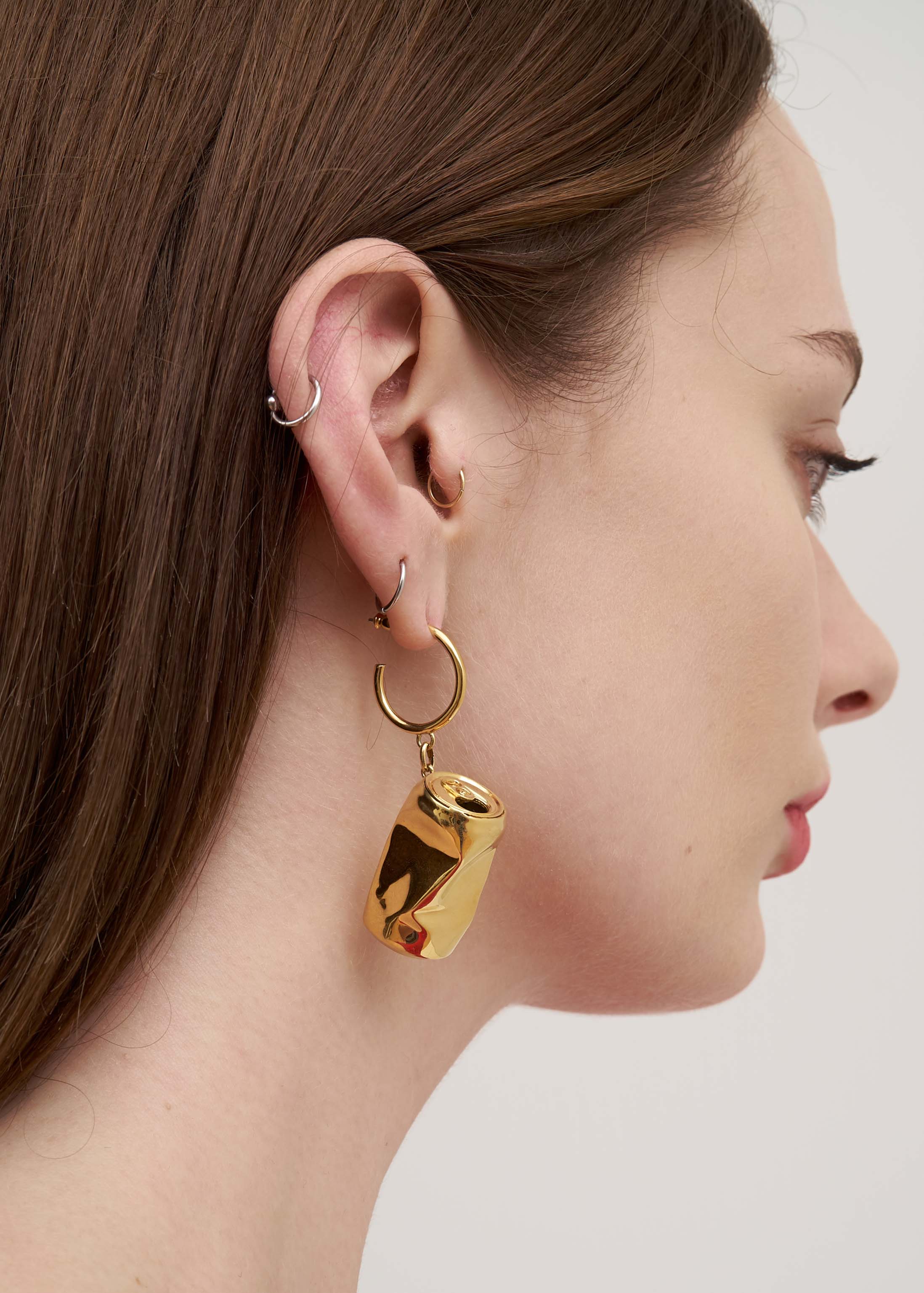 Gold Can Crush Earring - Image 3