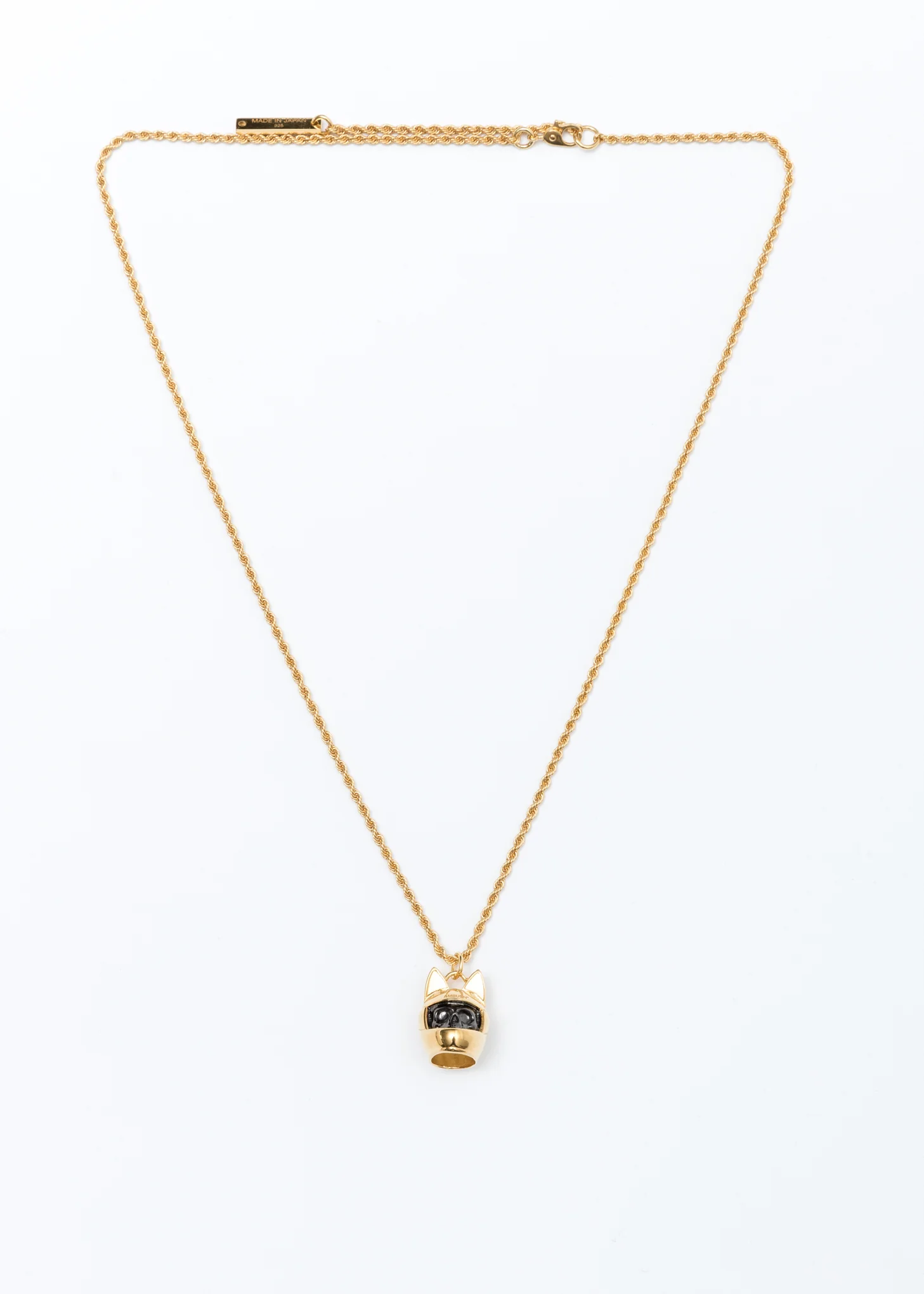 Gold Cat Helmet Necklace