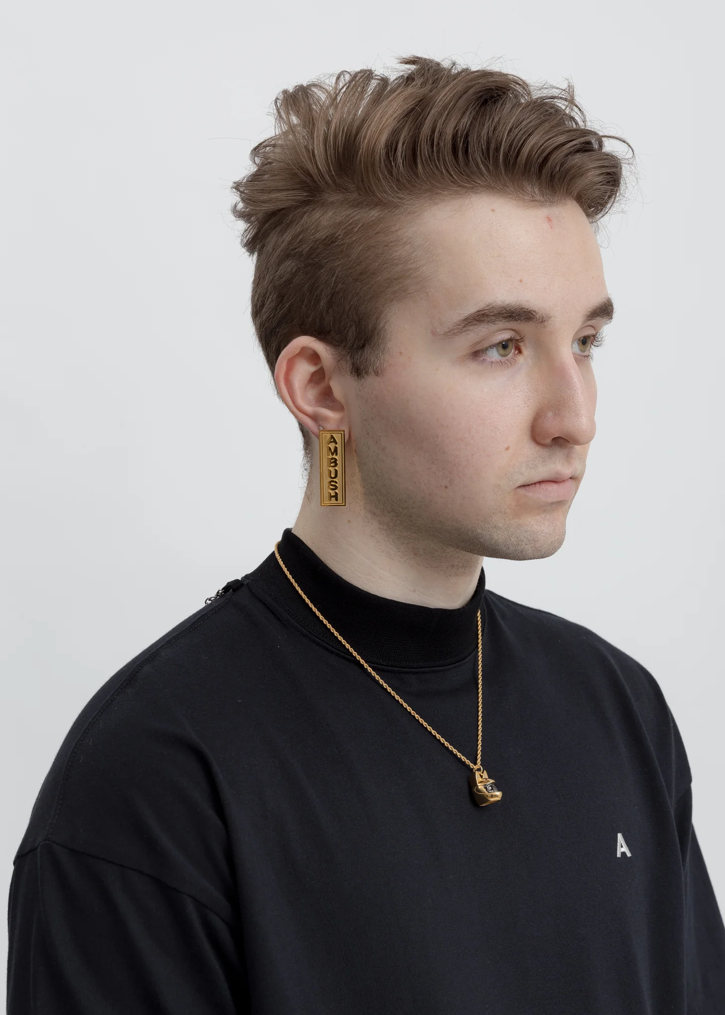 Gold Cat Helmet Necklace - Image 5