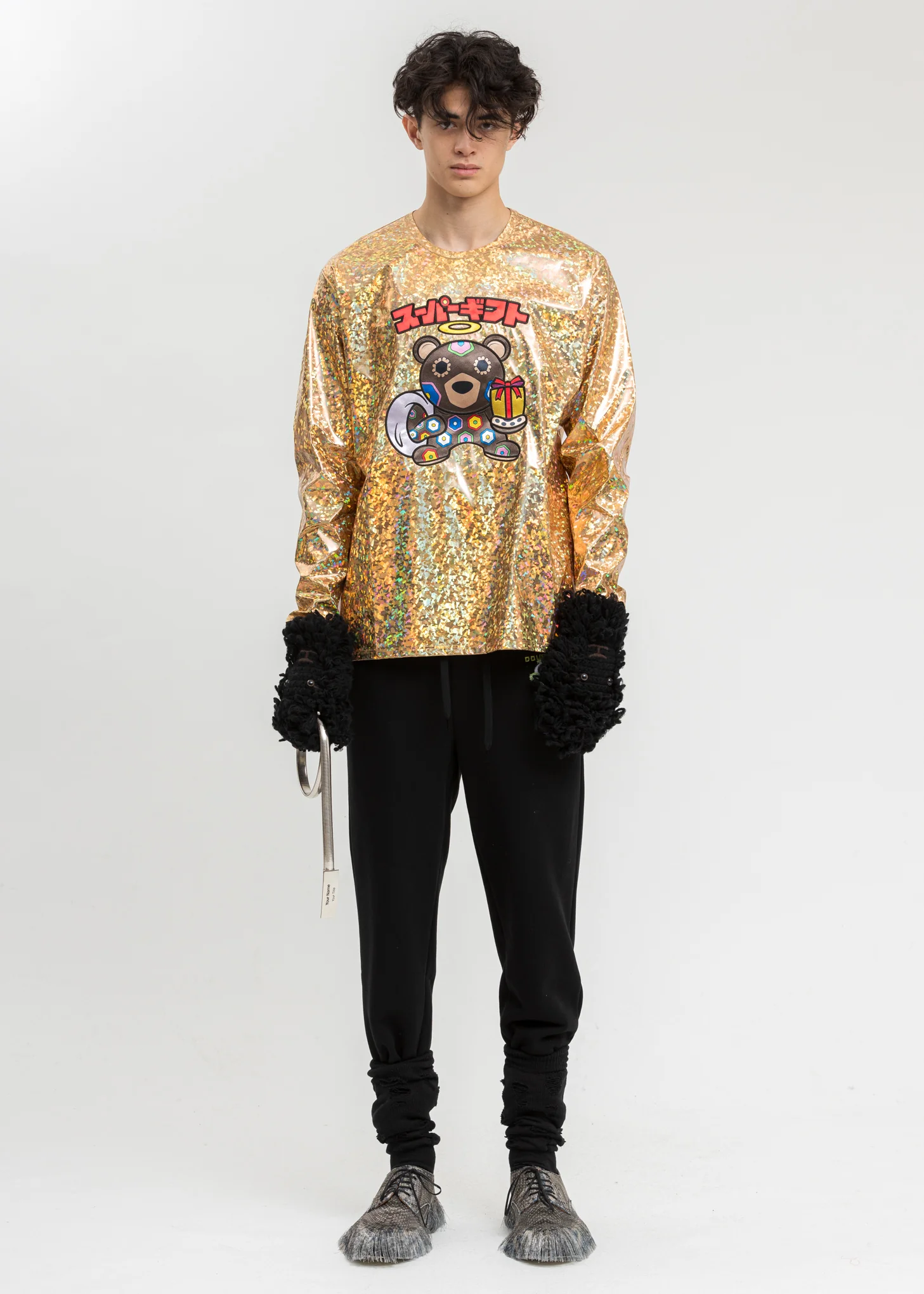 Gold Character Applique Foil Pullover - Image 5