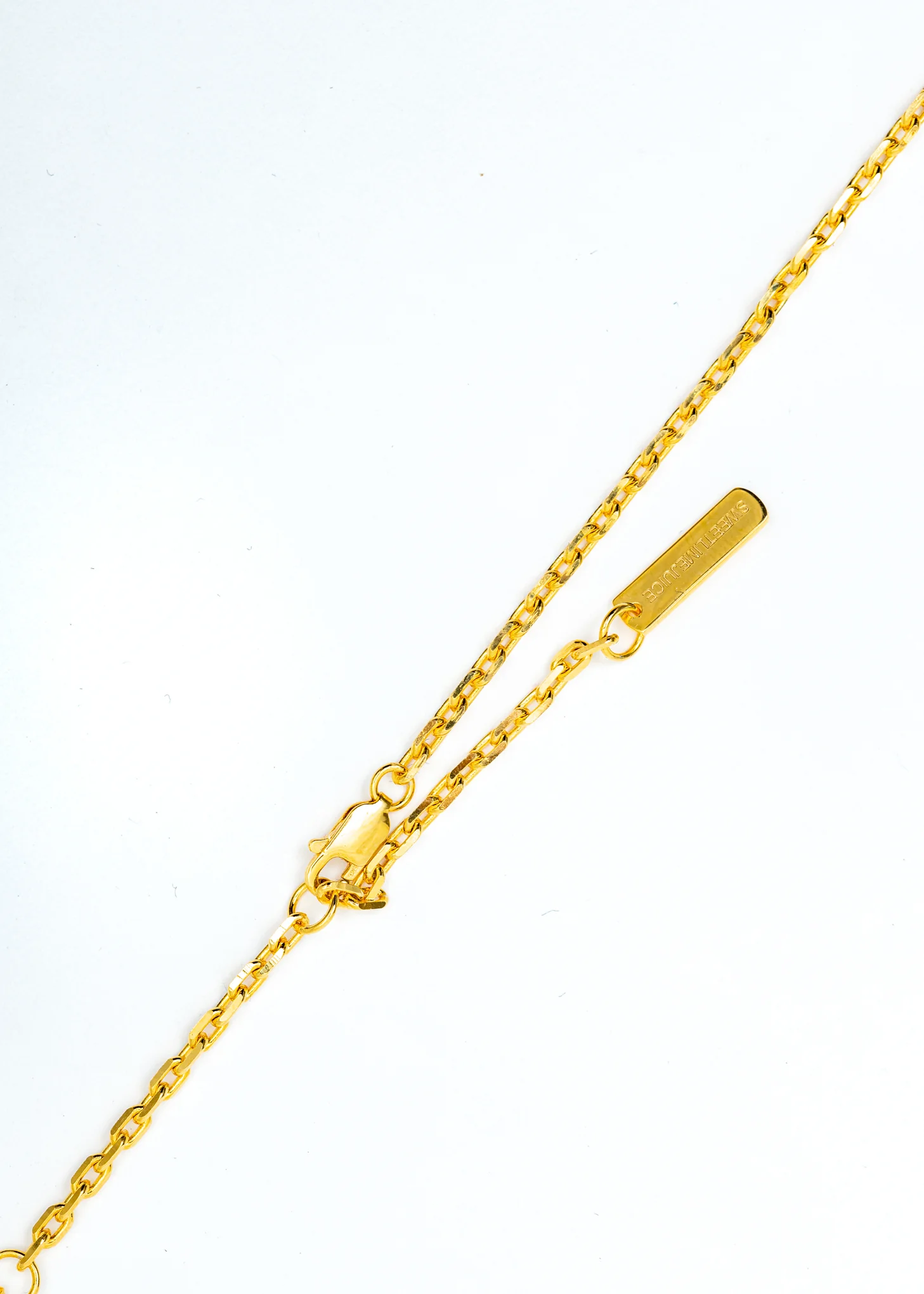 Gold Denim Octagonal Necklace (Blue Denim, Yellow Stone) - Image 4
