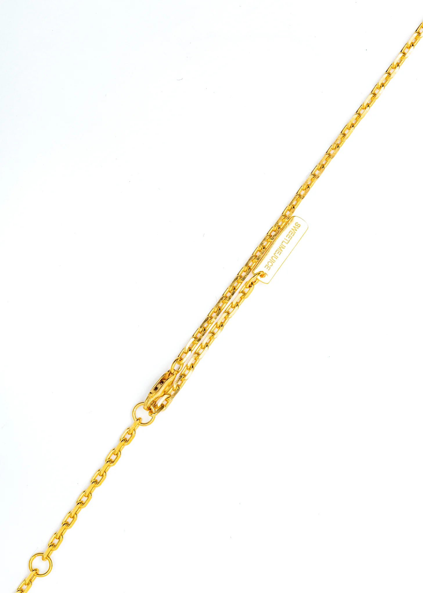 Gold Denim Octagonal Necklace (White Denim, Yellow Stone) - Image 4