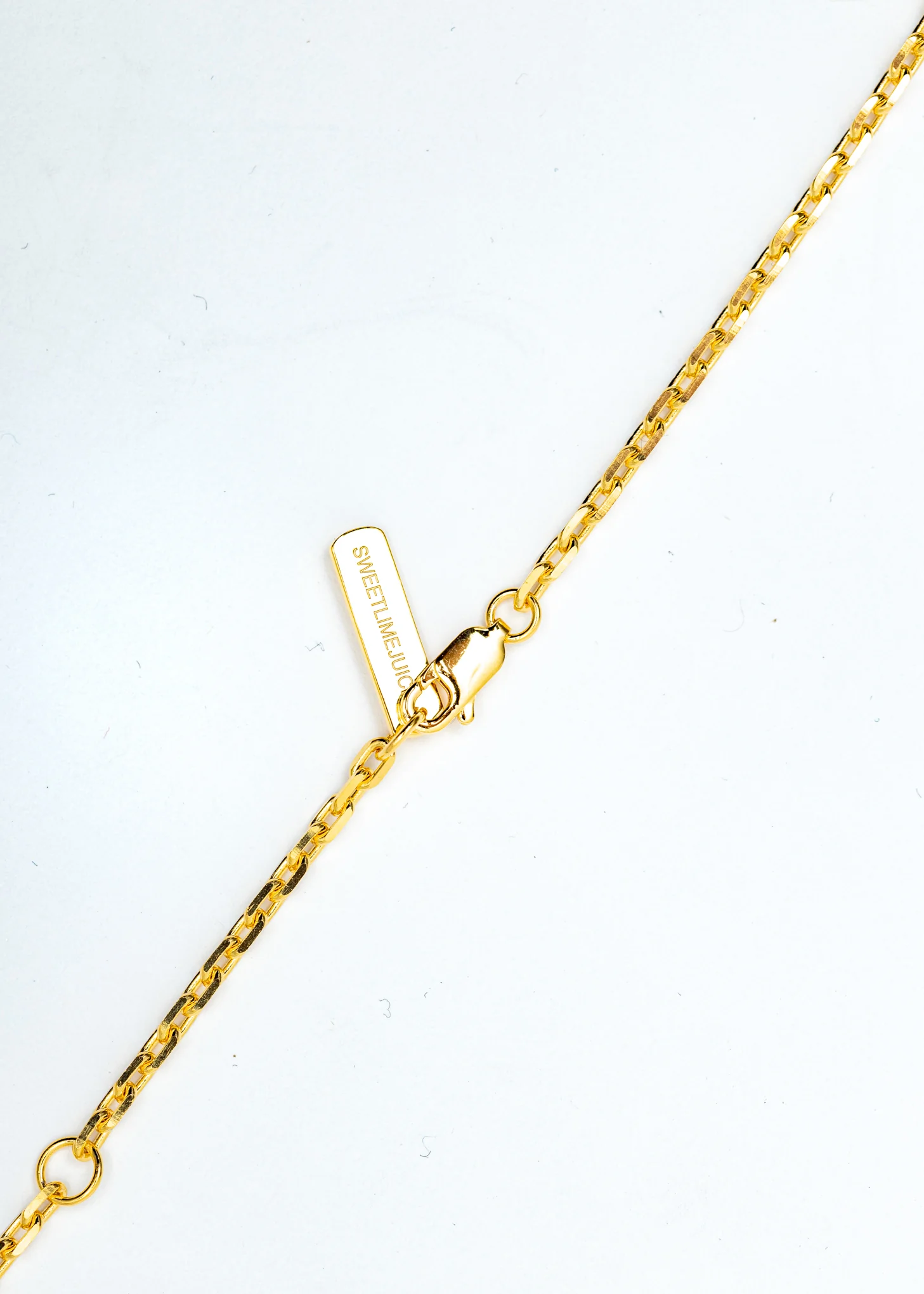 Gold Denim Oval Necklace (Amber Denim, Olive Stone) - Image 4