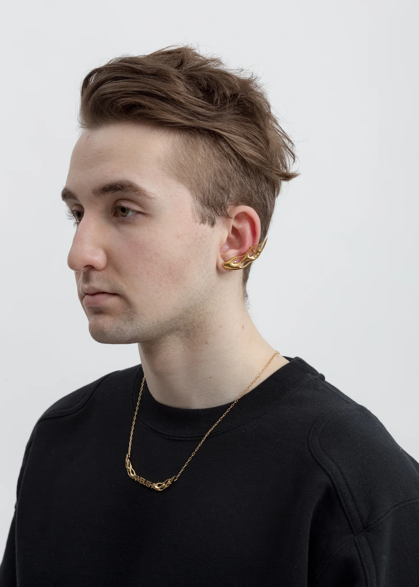 Gold Flame Ear Cuff Earring - Image 2