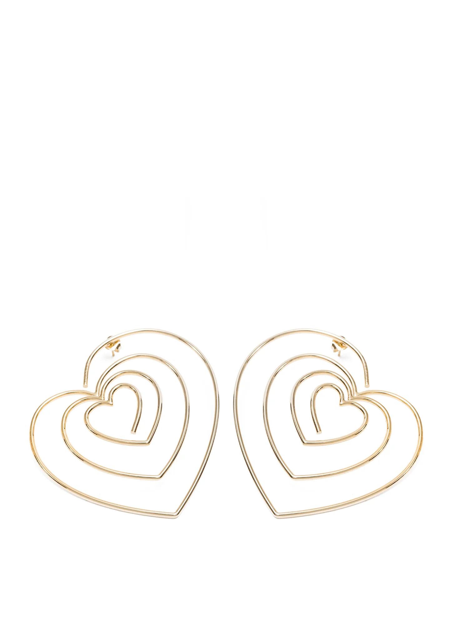 Gold Heart Hoop Upside Down Earring (Single)