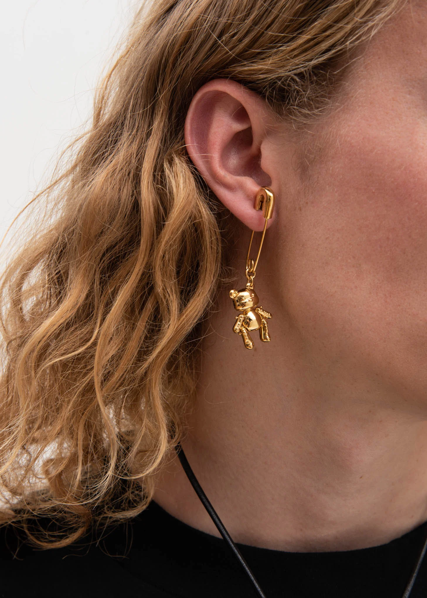 Gold Inflatable Teddy Bear Earring - Image 2