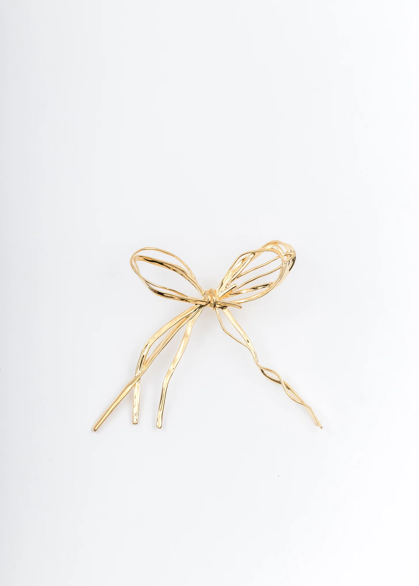 Gold Large Straw Bow Earring
