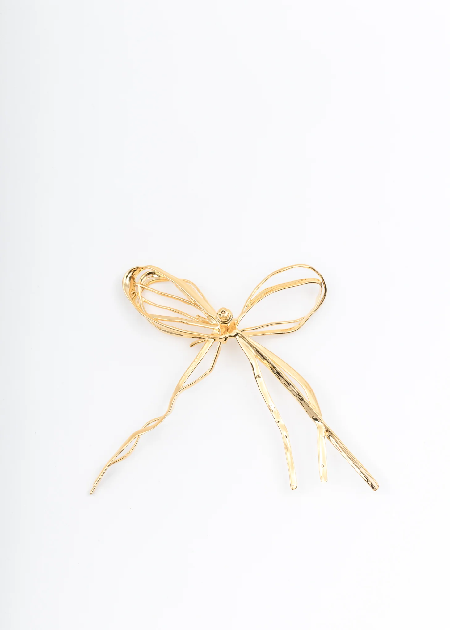 Gold Large Straw Bow Earring - Image 3