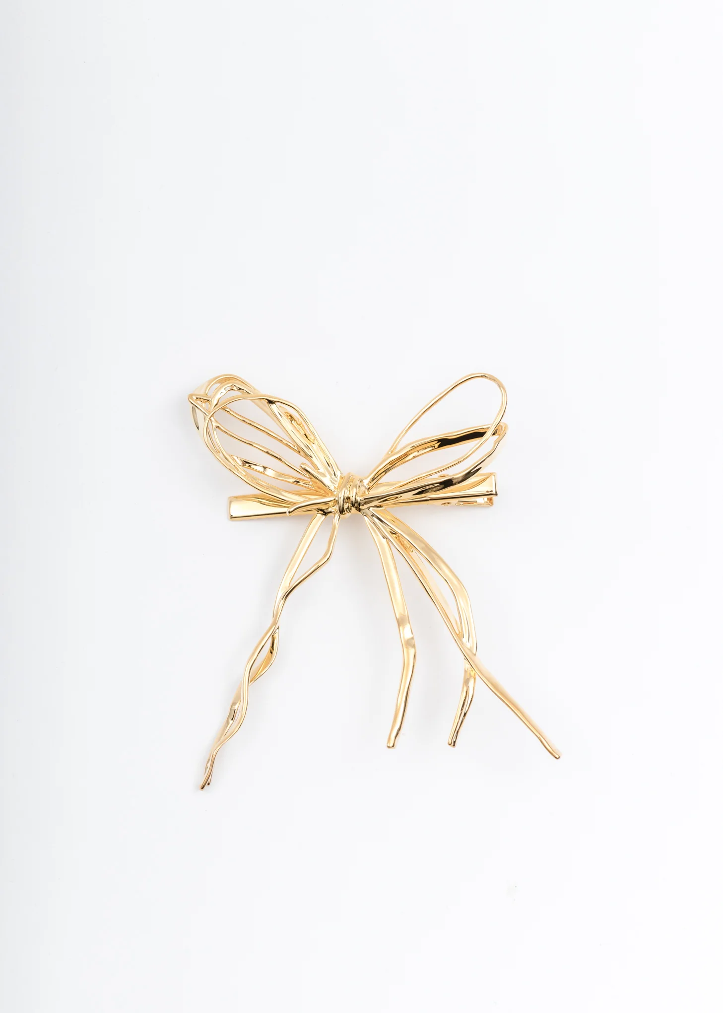 Gold Large Straw Bow Hairpin