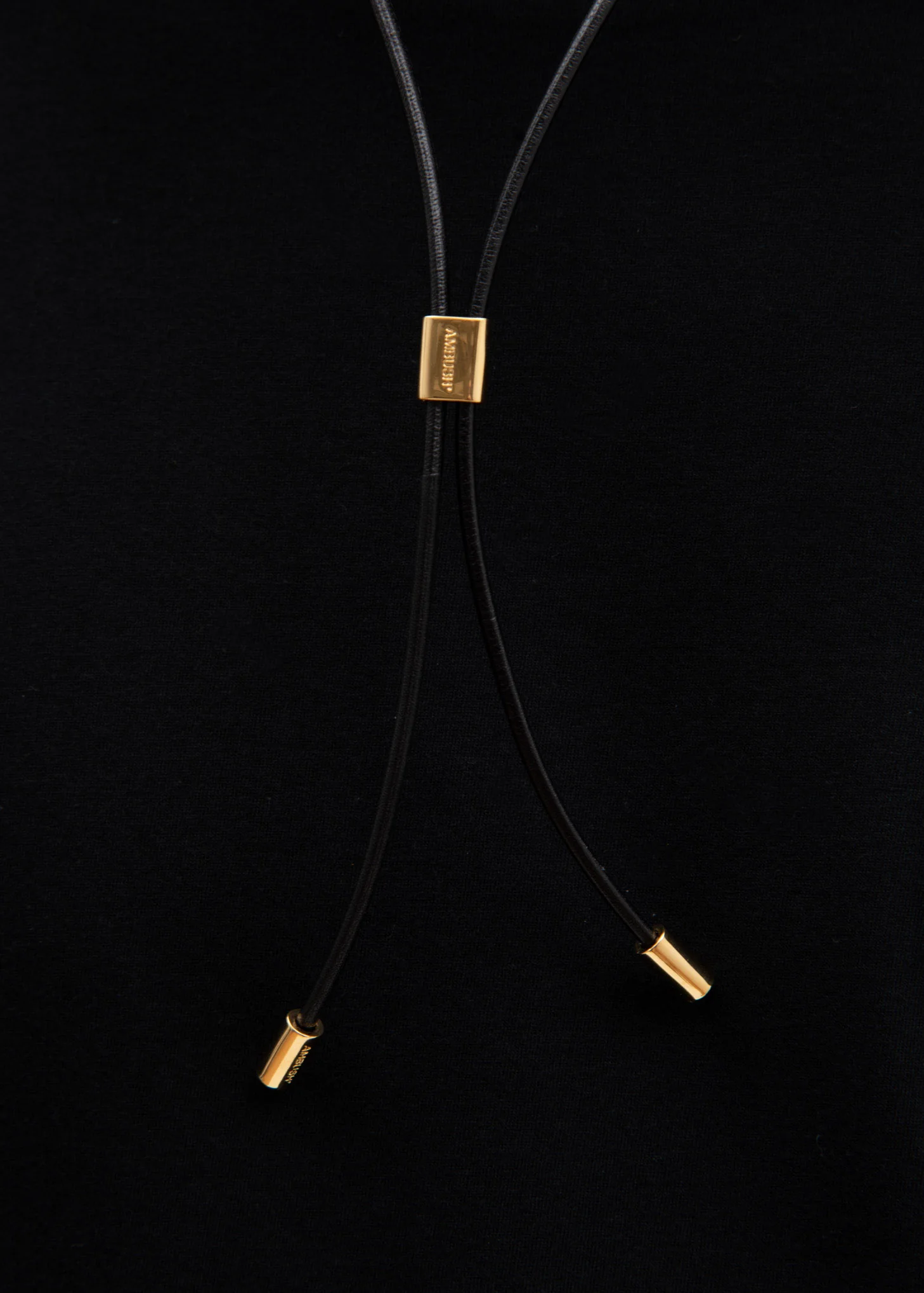 Gold Leather Strap Necklace (M) - Image 3