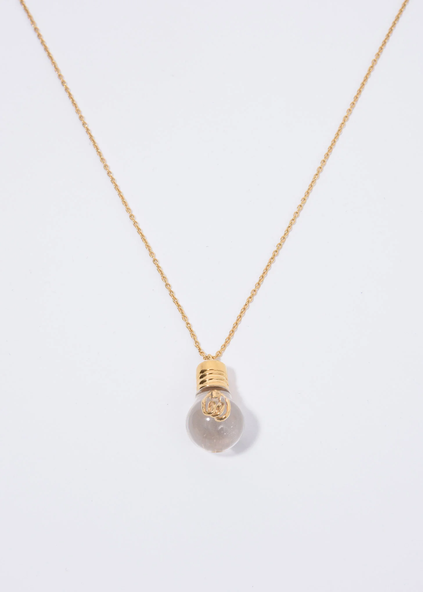 Gold Lightbulb Charm Necklace