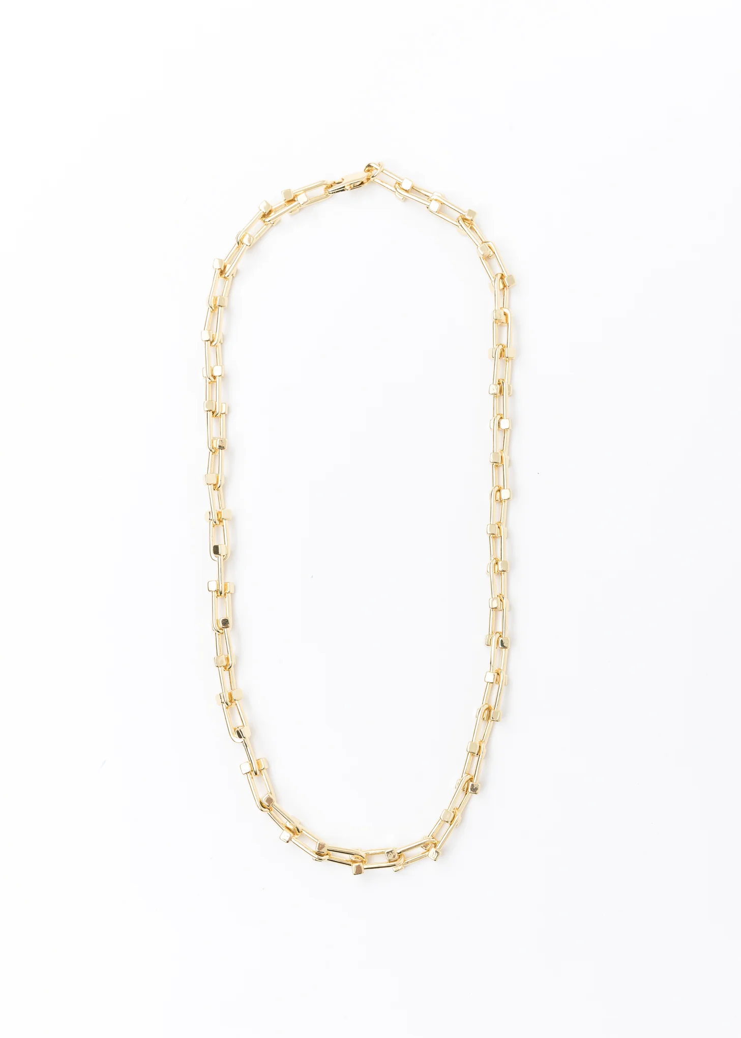 Gold Lock Chain Necklace