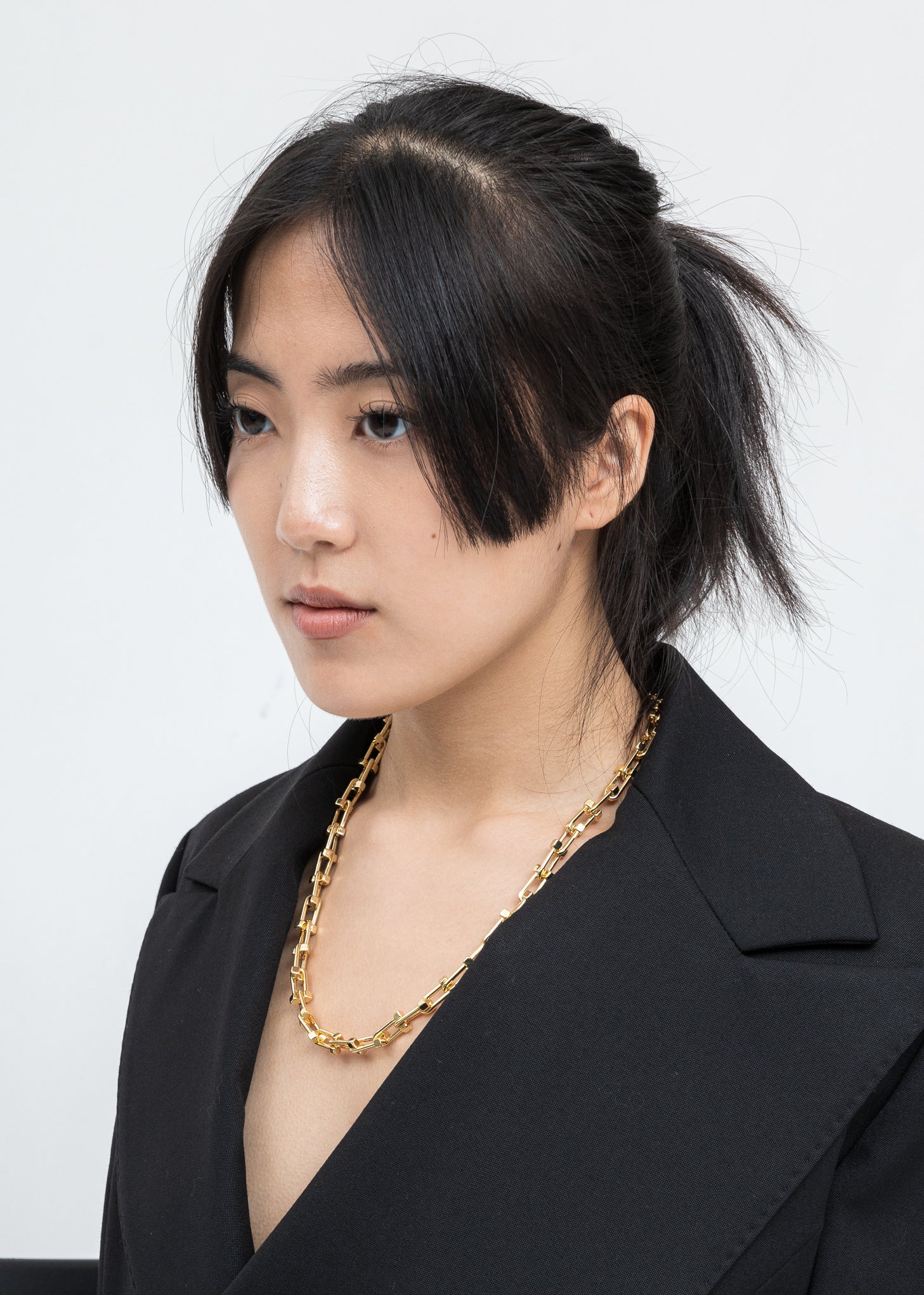 Gold Lock Chain Necklace - Image 2