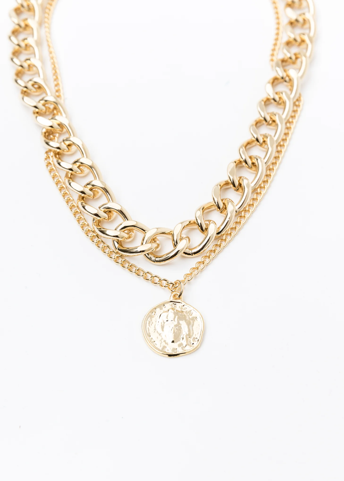 Gold Mix Chains And Coin Necklace - Image 4