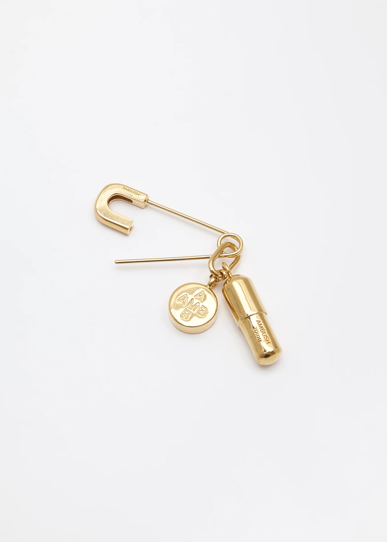 Gold Pill Charm Earring