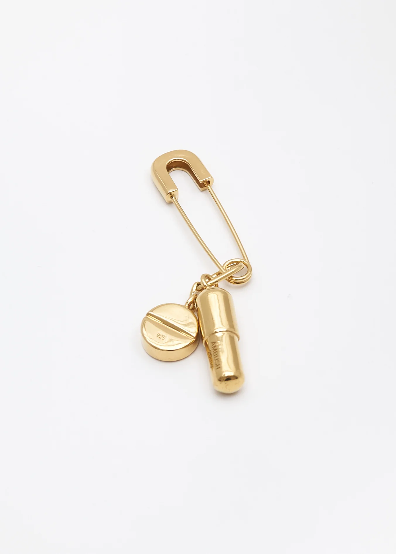 Gold Pill Charm Earring - Image 2