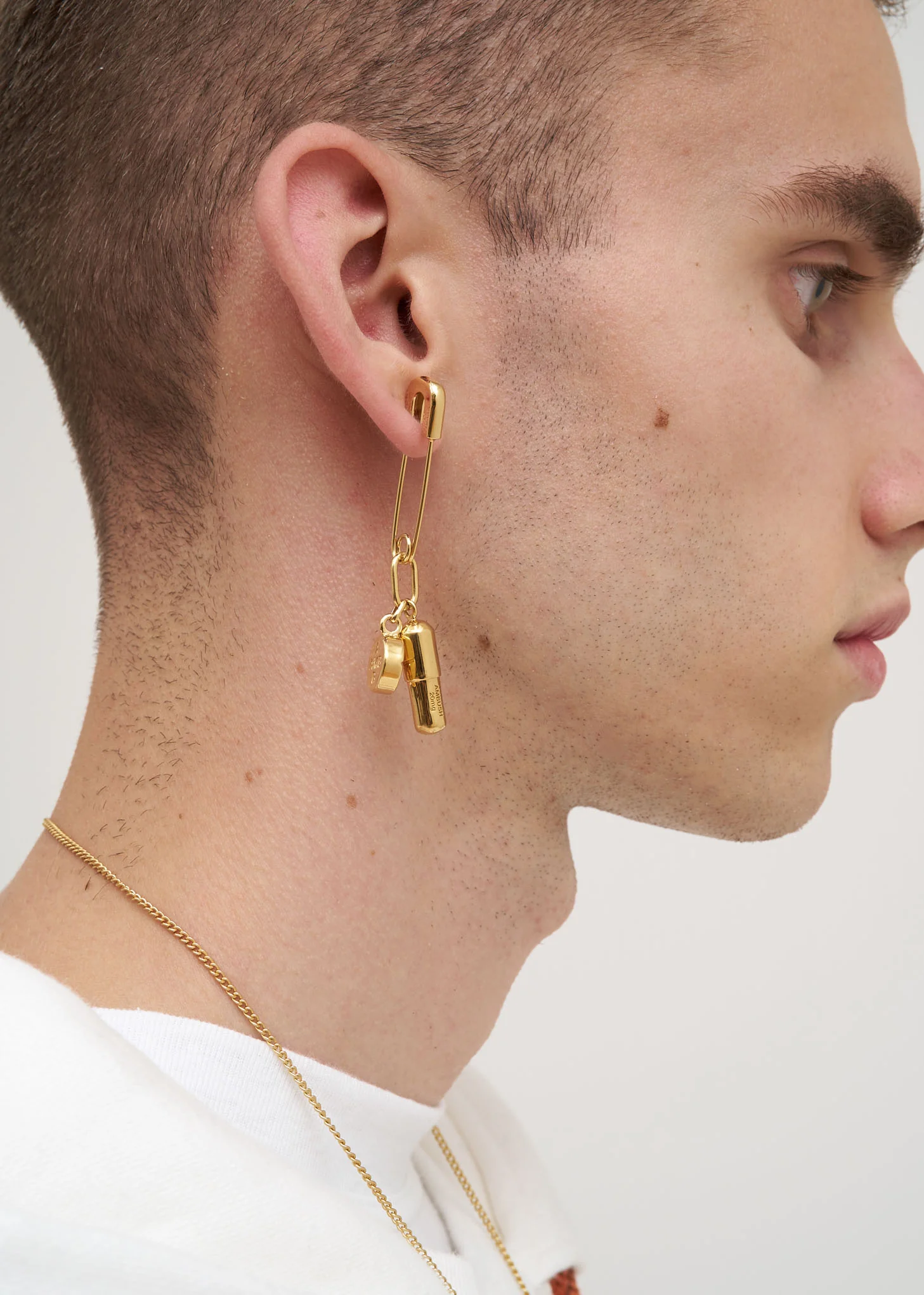 Gold Pill Charm Earring - Image 3