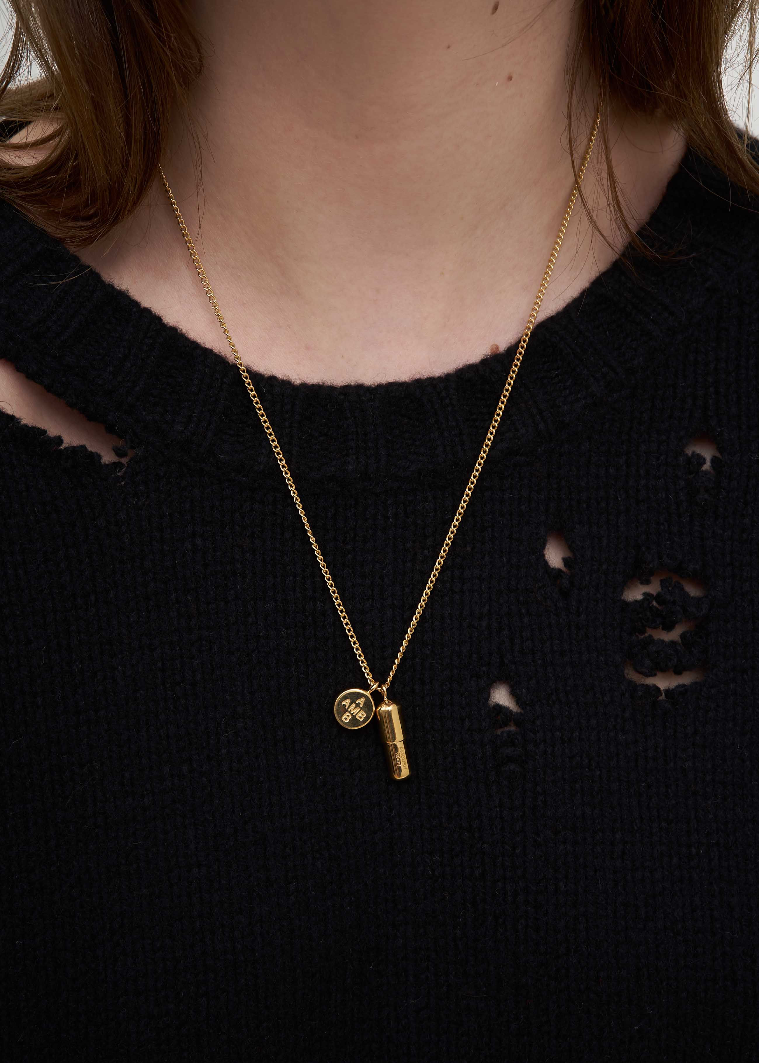 Gold Pill Charm Necklace - Image 4