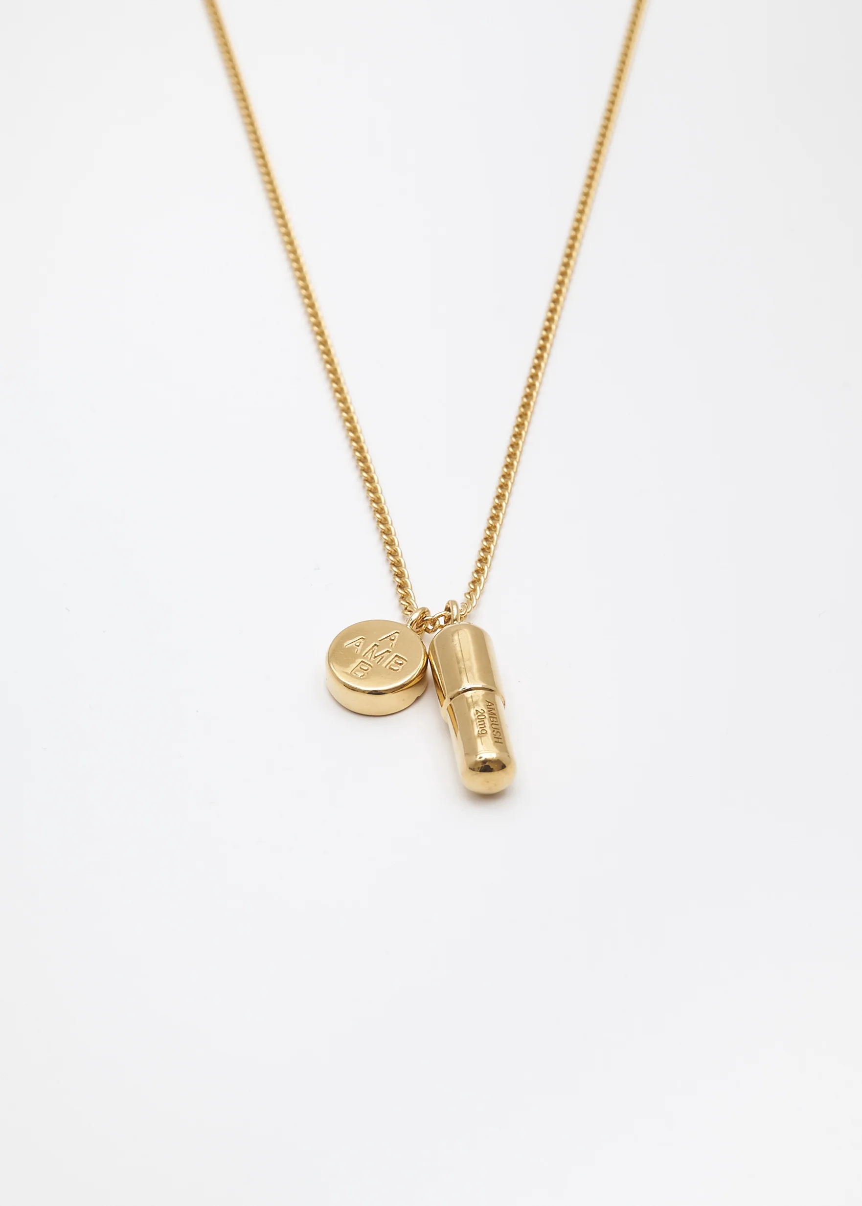 Gold Pill Charm Necklace