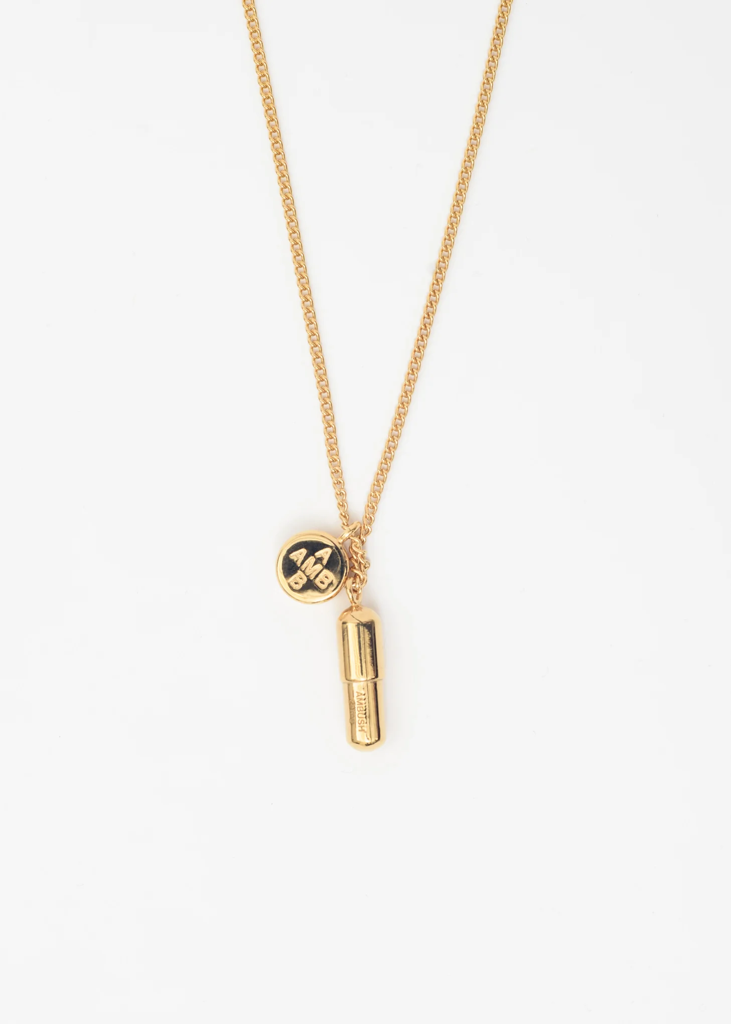 Gold Pill Charm Necklace