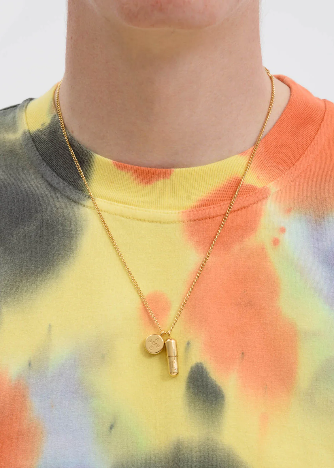 Gold Pill Charm Necklace - Image 2