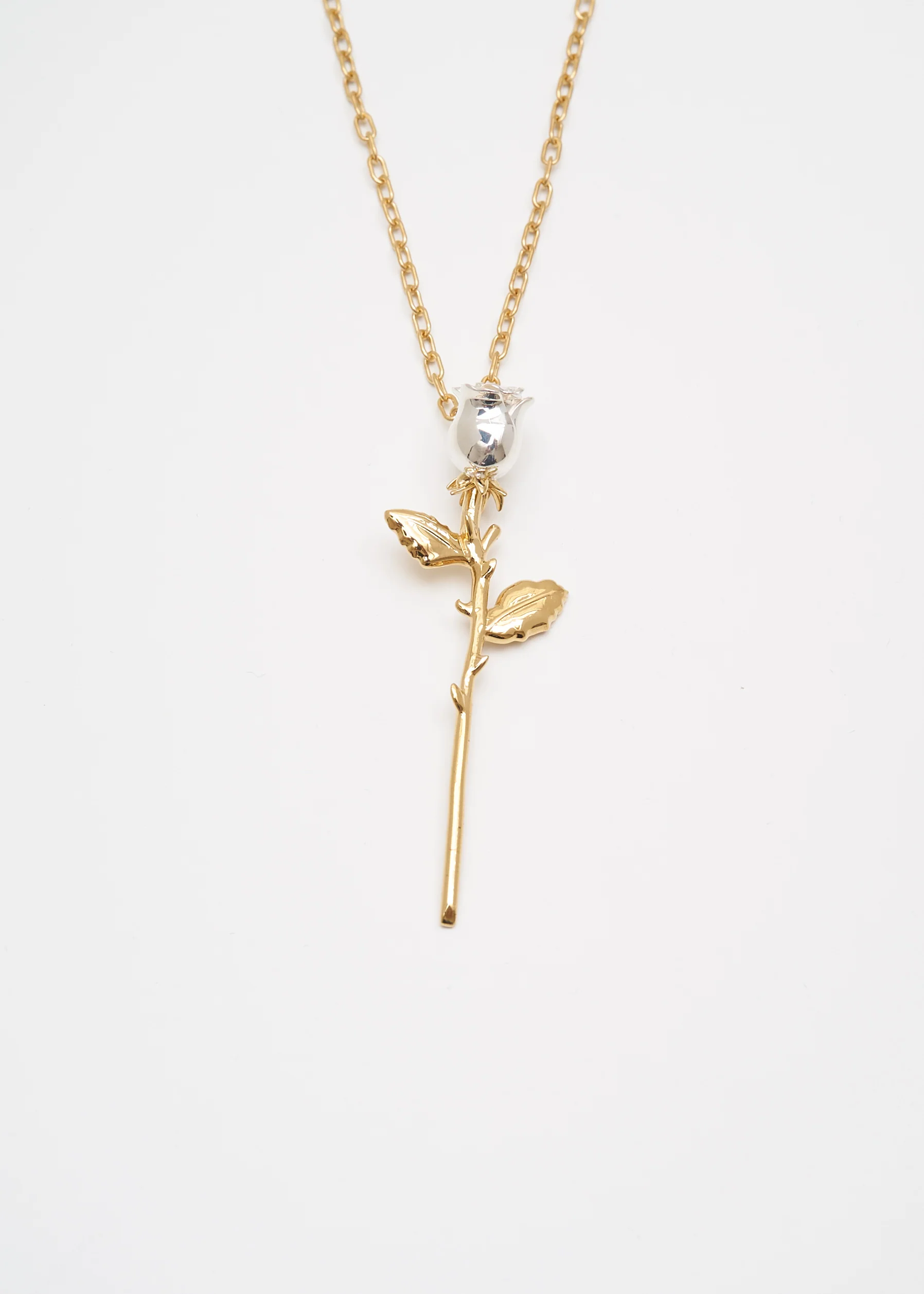 Gold Rose Charm Necklace