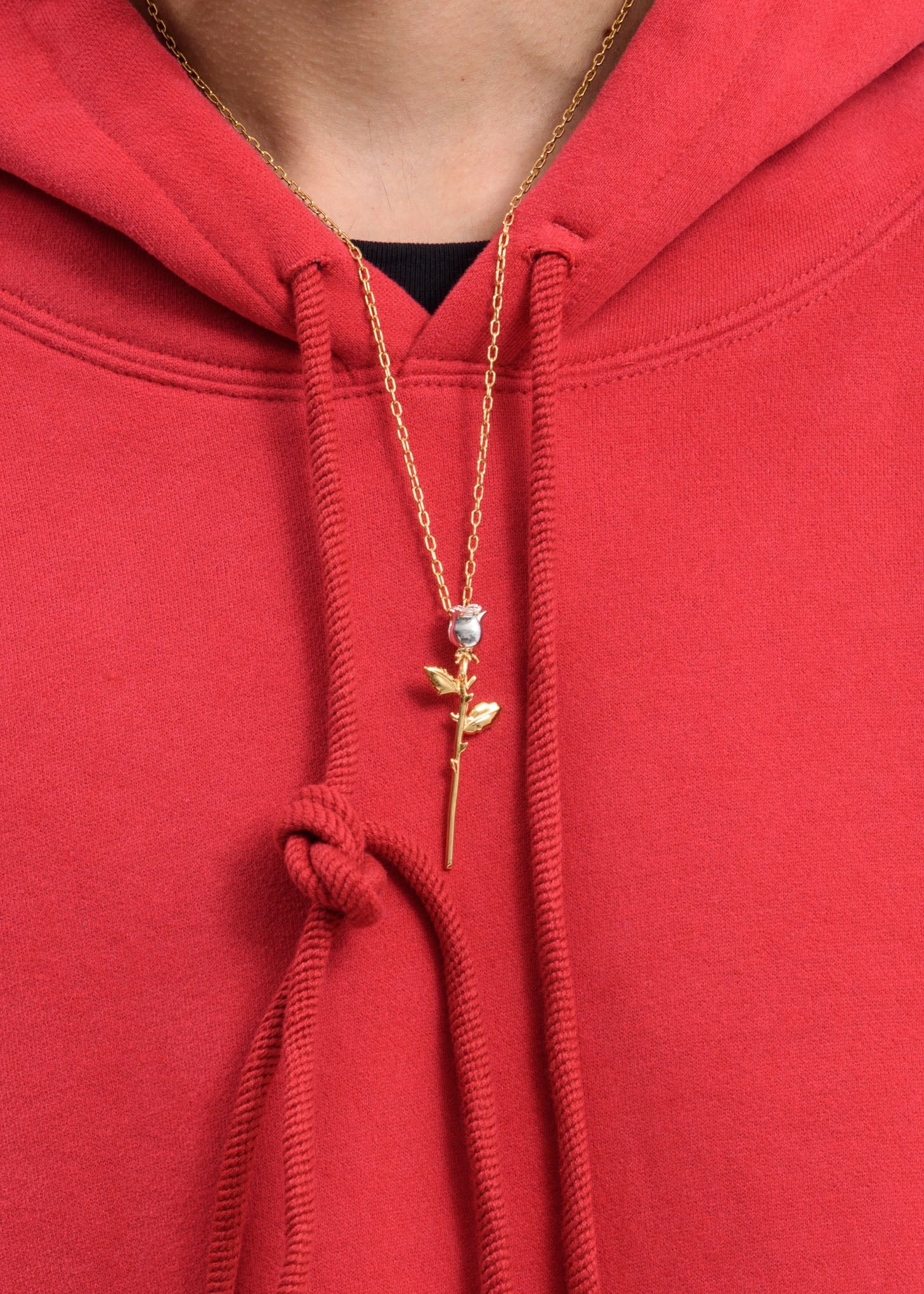 Gold Rose Charm Necklace - Image 3