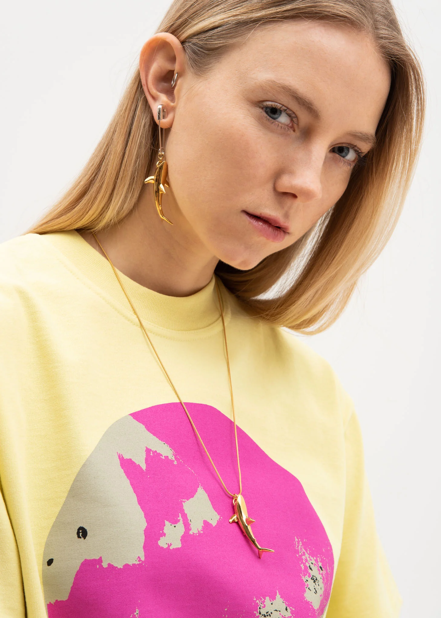 Gold Shark Earring - Image 3
