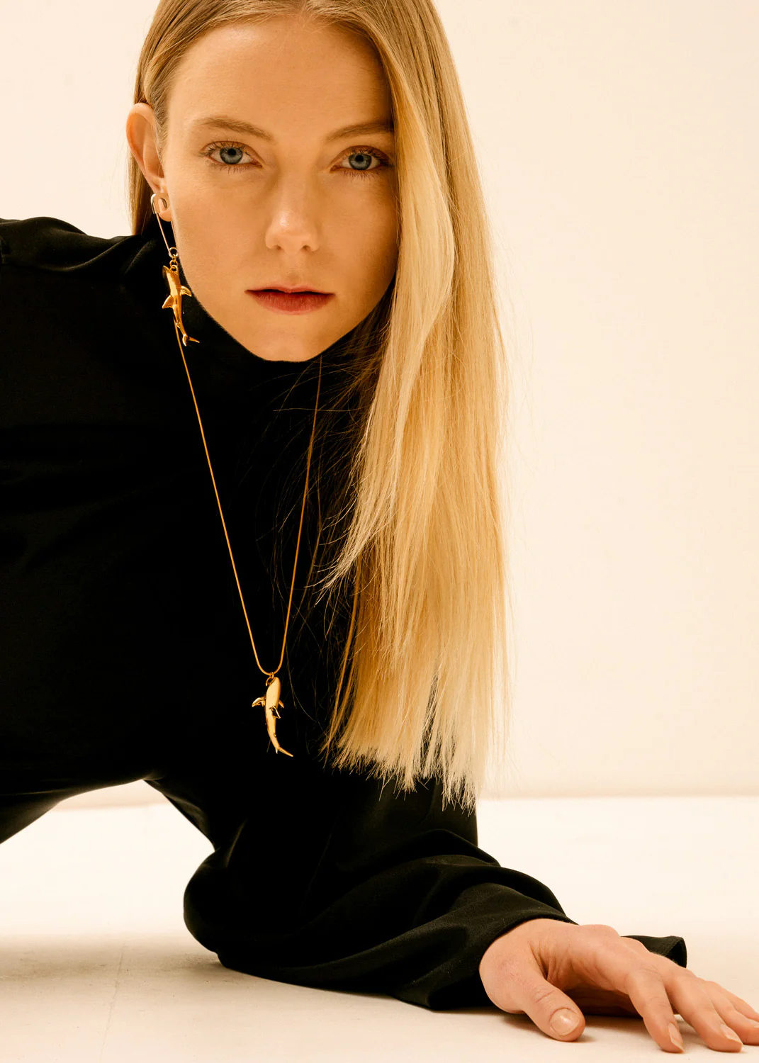 Gold Shark Earring - Image 5