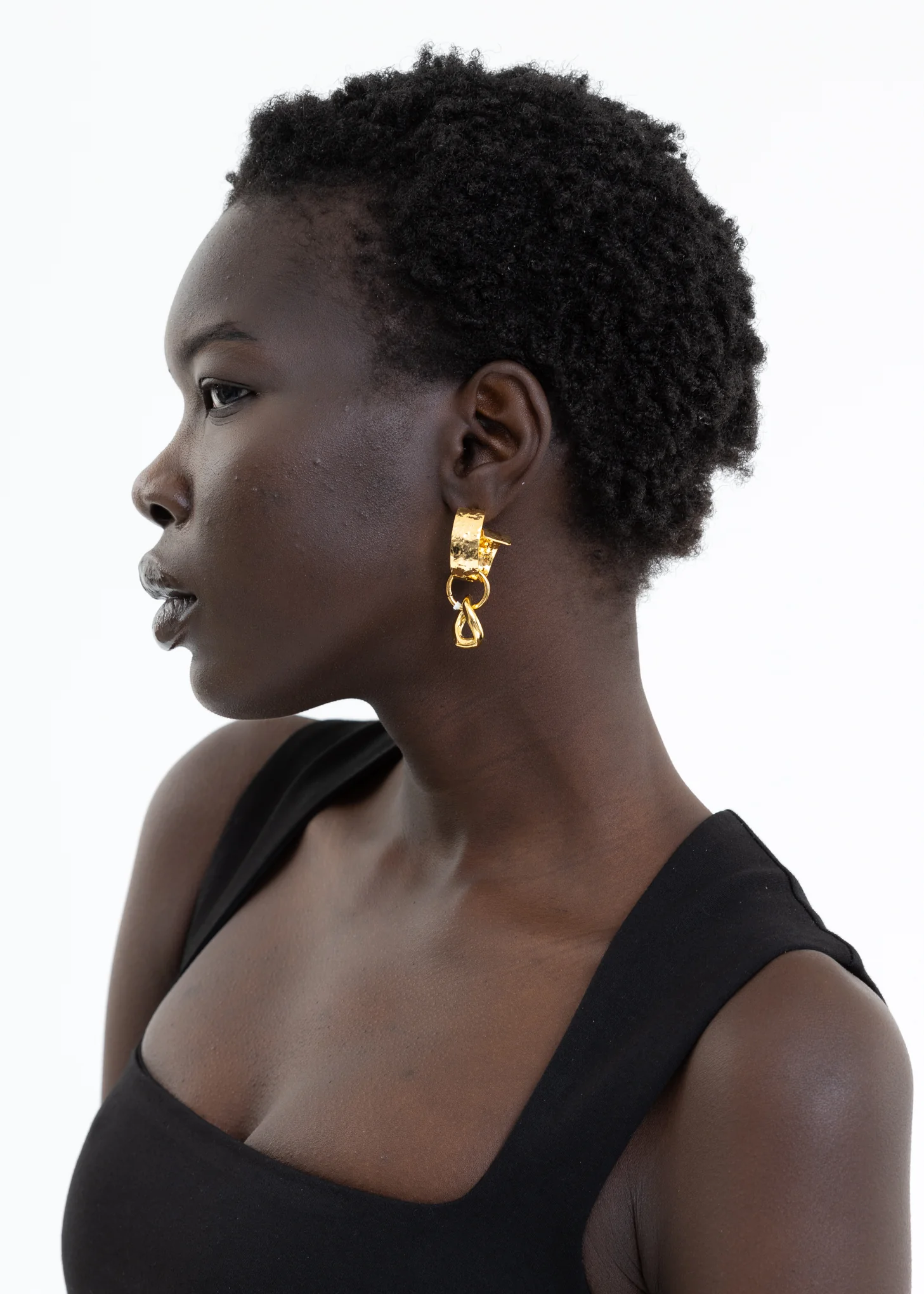 Gold Square and Loops Earring - Single - Image 2