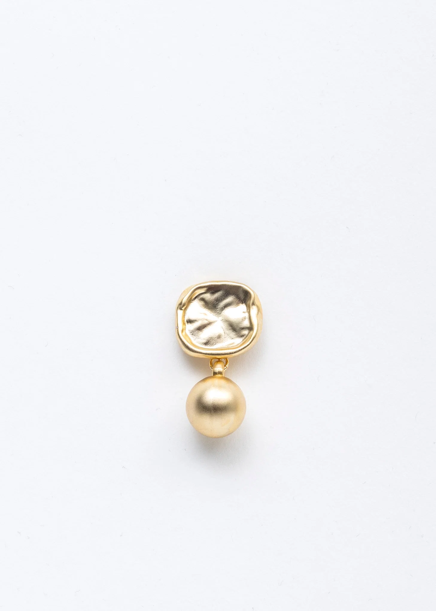Gold Stamp And Ball Earring - Single - Image 4