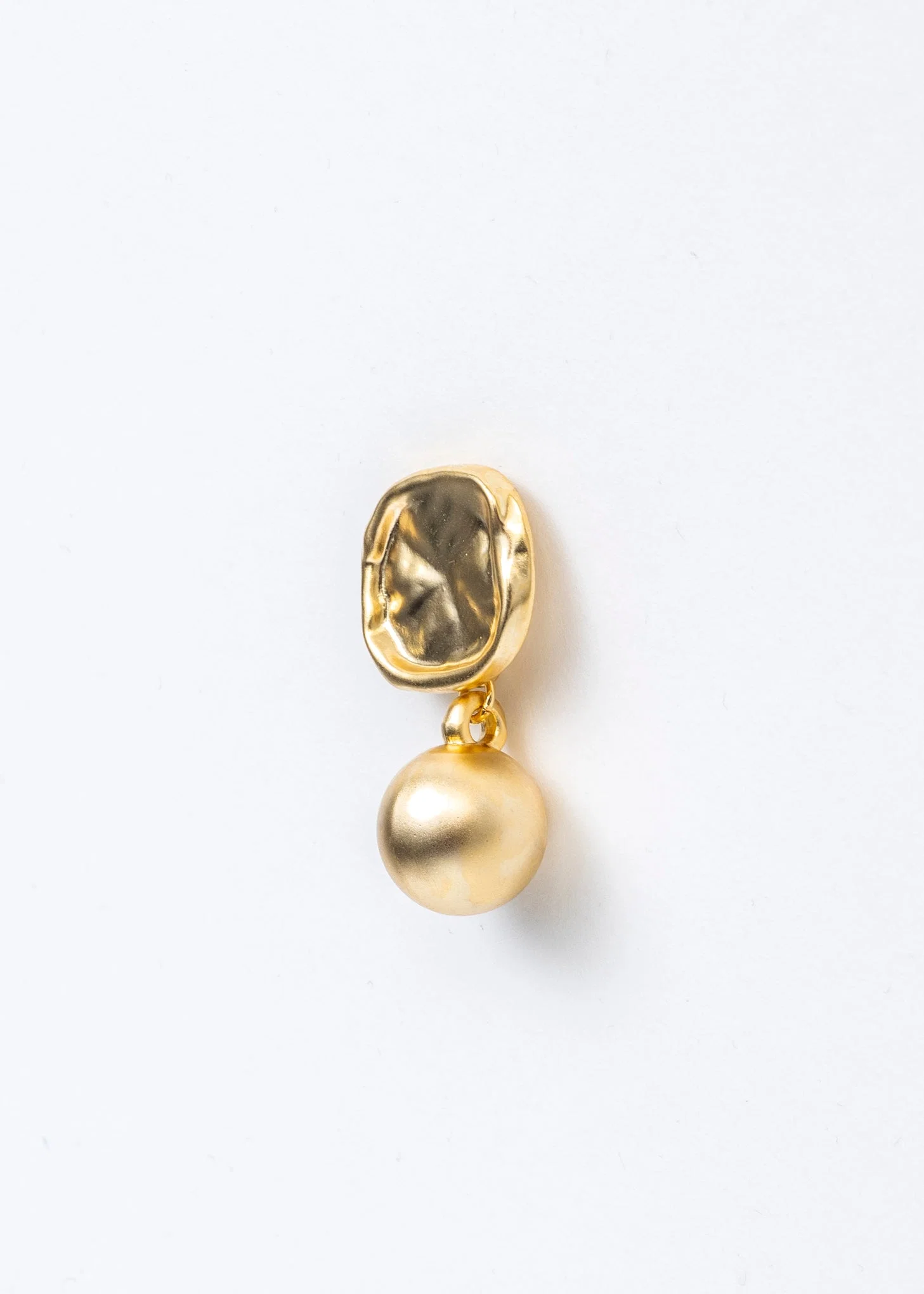 Gold Stamp And Ball Earring - Single - Image 5