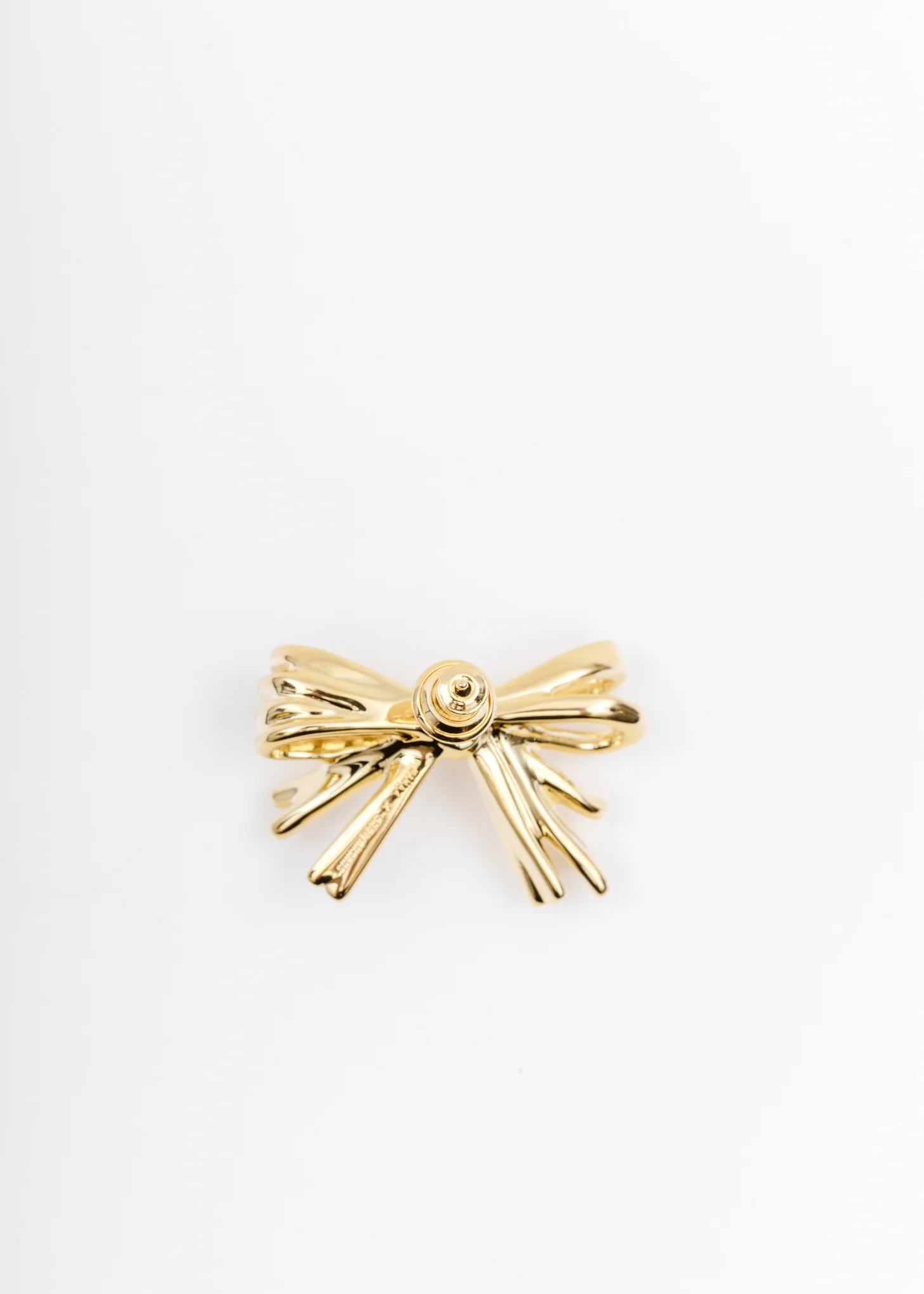 Gold Straw Bow Earring - Image 3