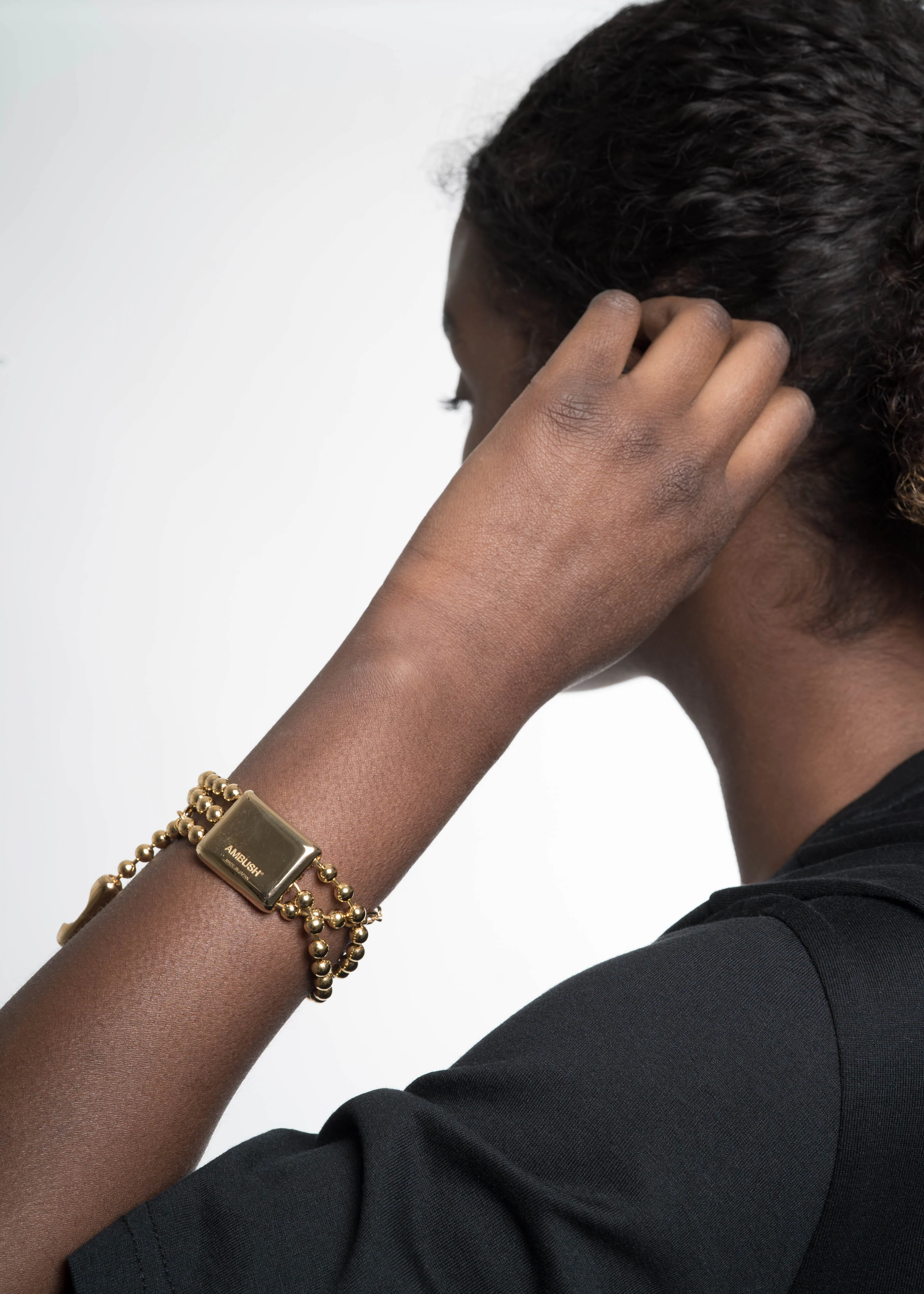 Gold Triple Ball Chain Bracelet - Image 2