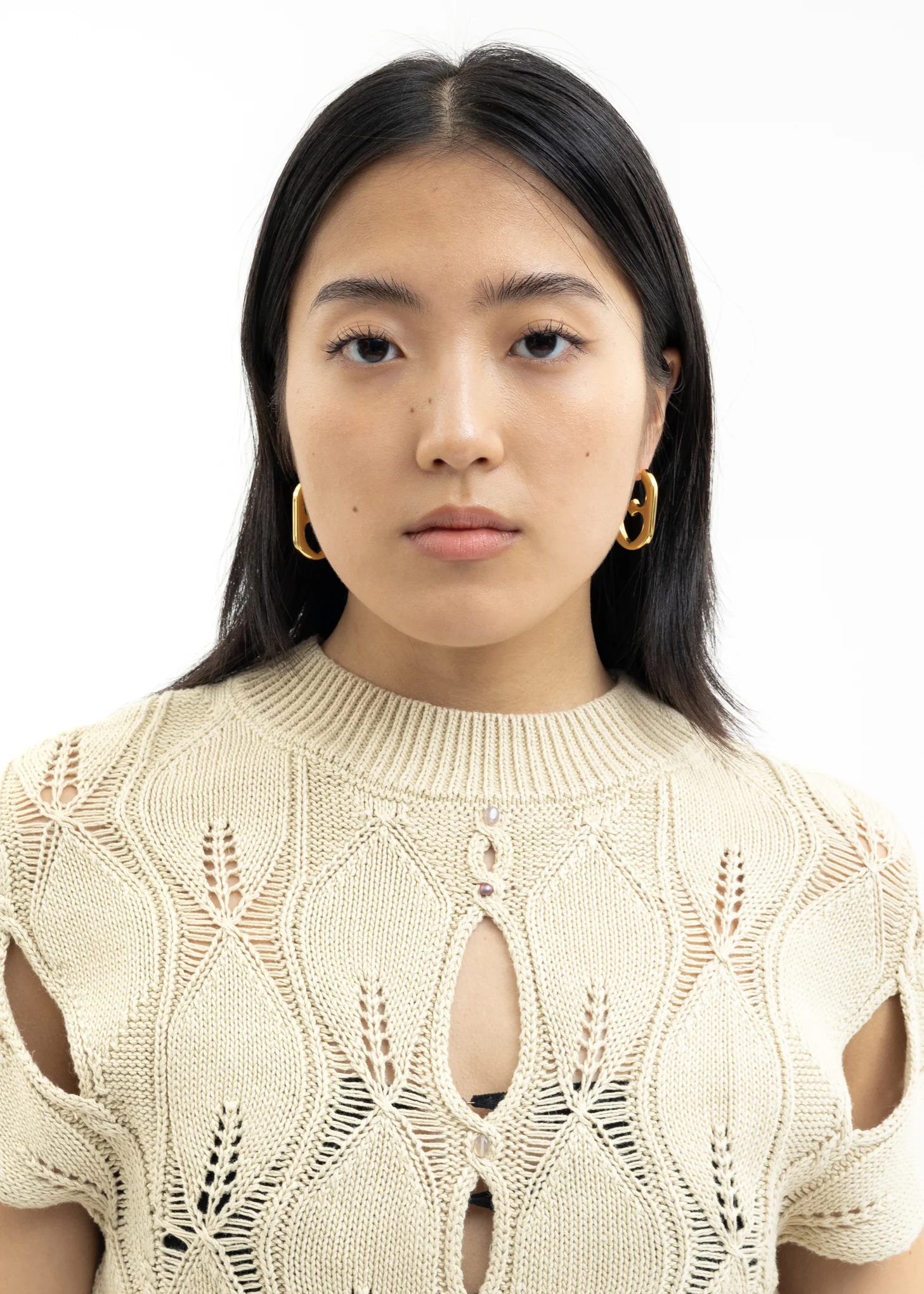 Gold Two Ways Hearts Earring -Single - Image 3