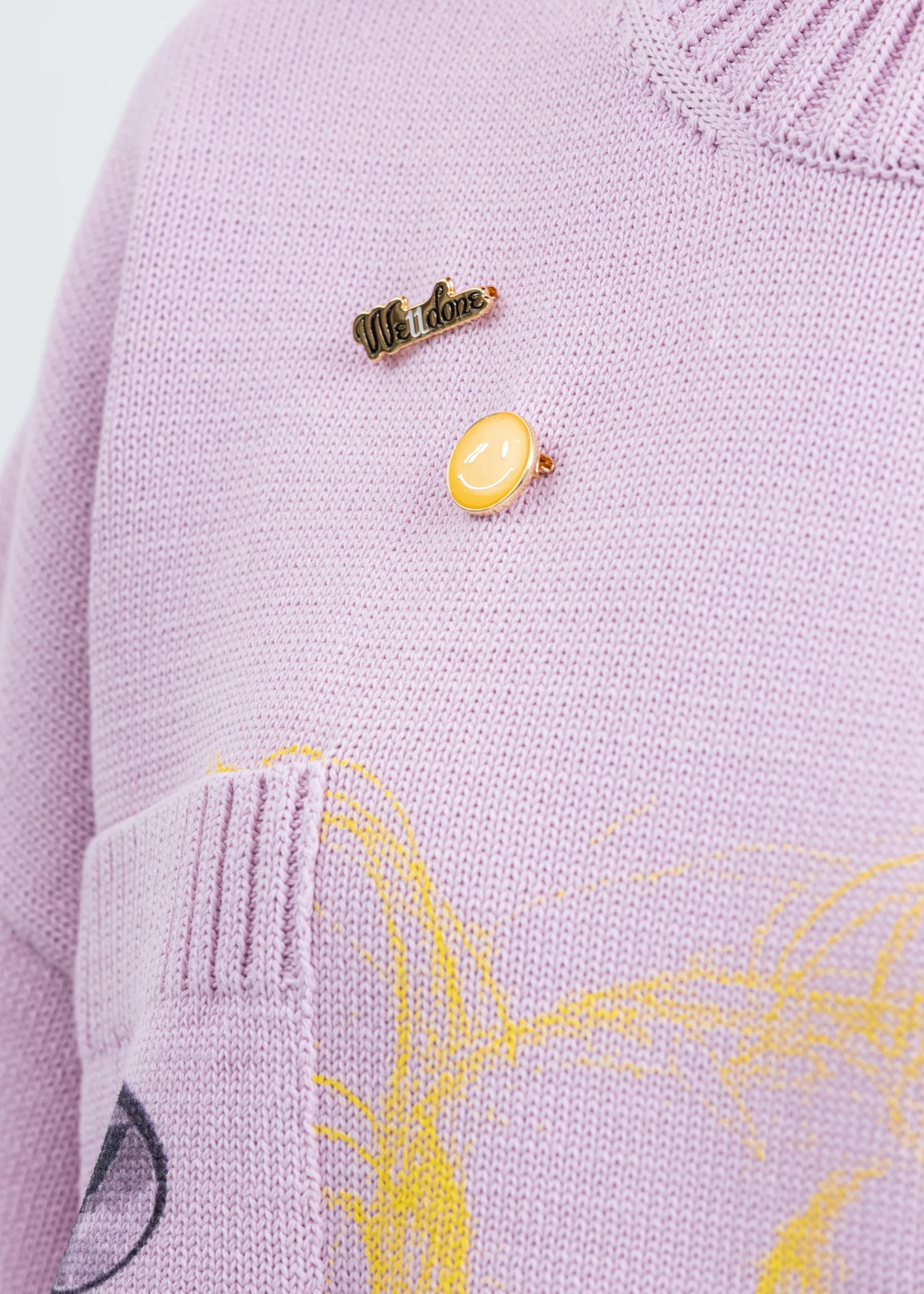 Gold We11done Smile Brooch Set - Image 2