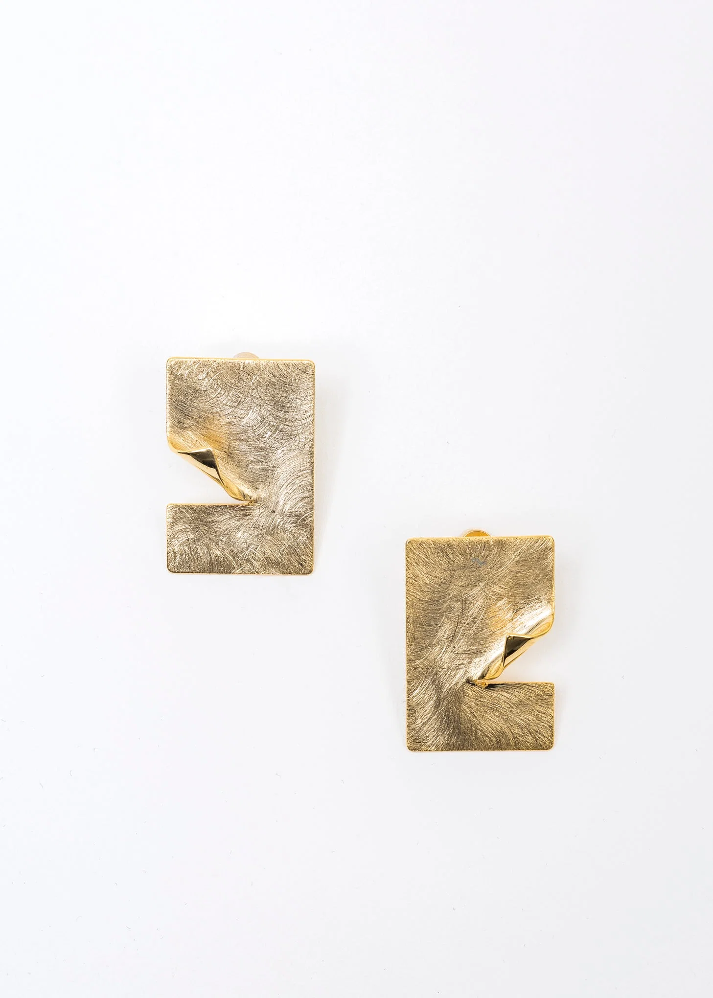 Gold Wood Earring -Single