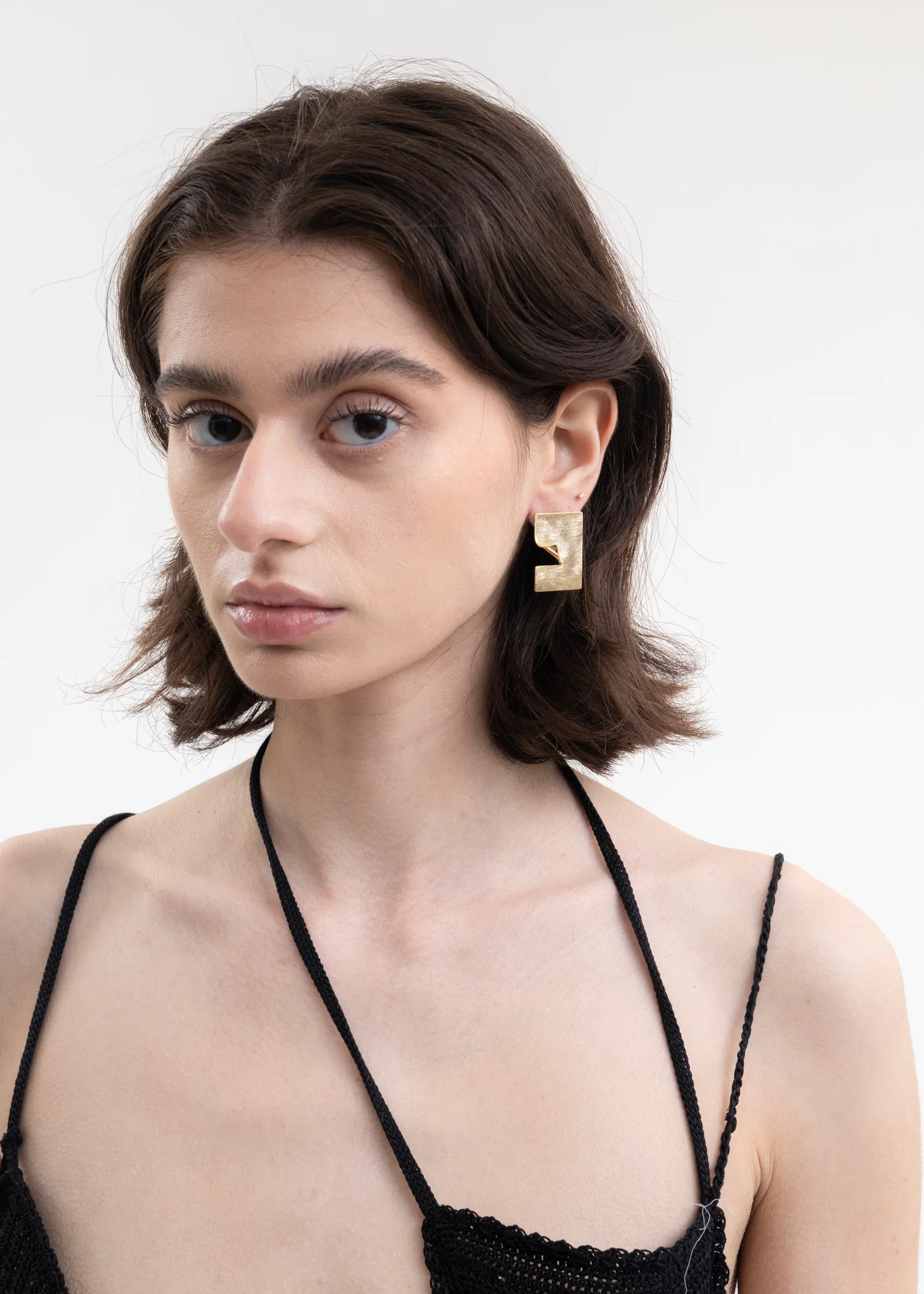 Gold Wood Earring -Single - Image 2