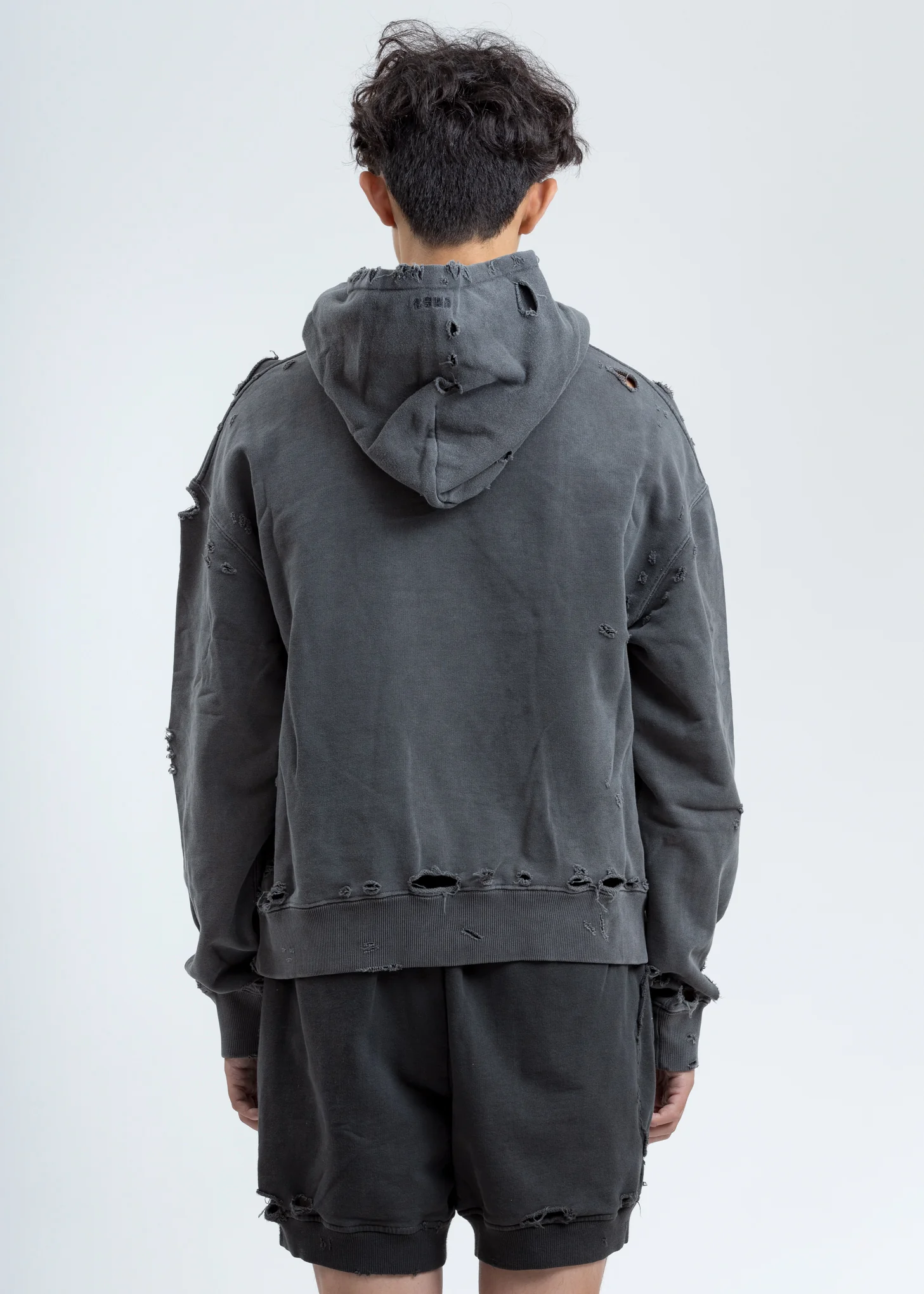 Grey Agitator Distressed Hoodie - Image 5