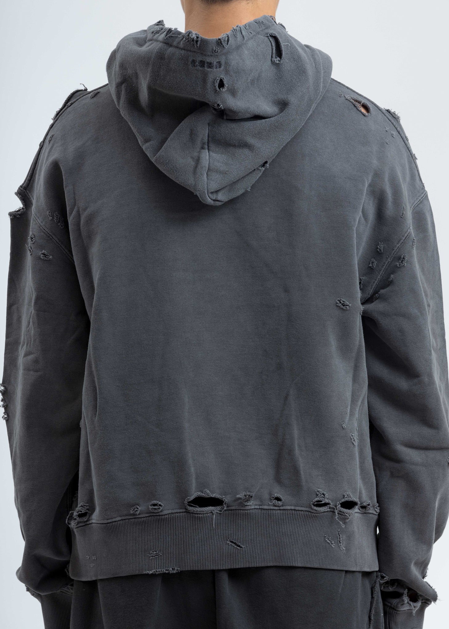 Grey Agitator Distressed Hoodie - Image 6