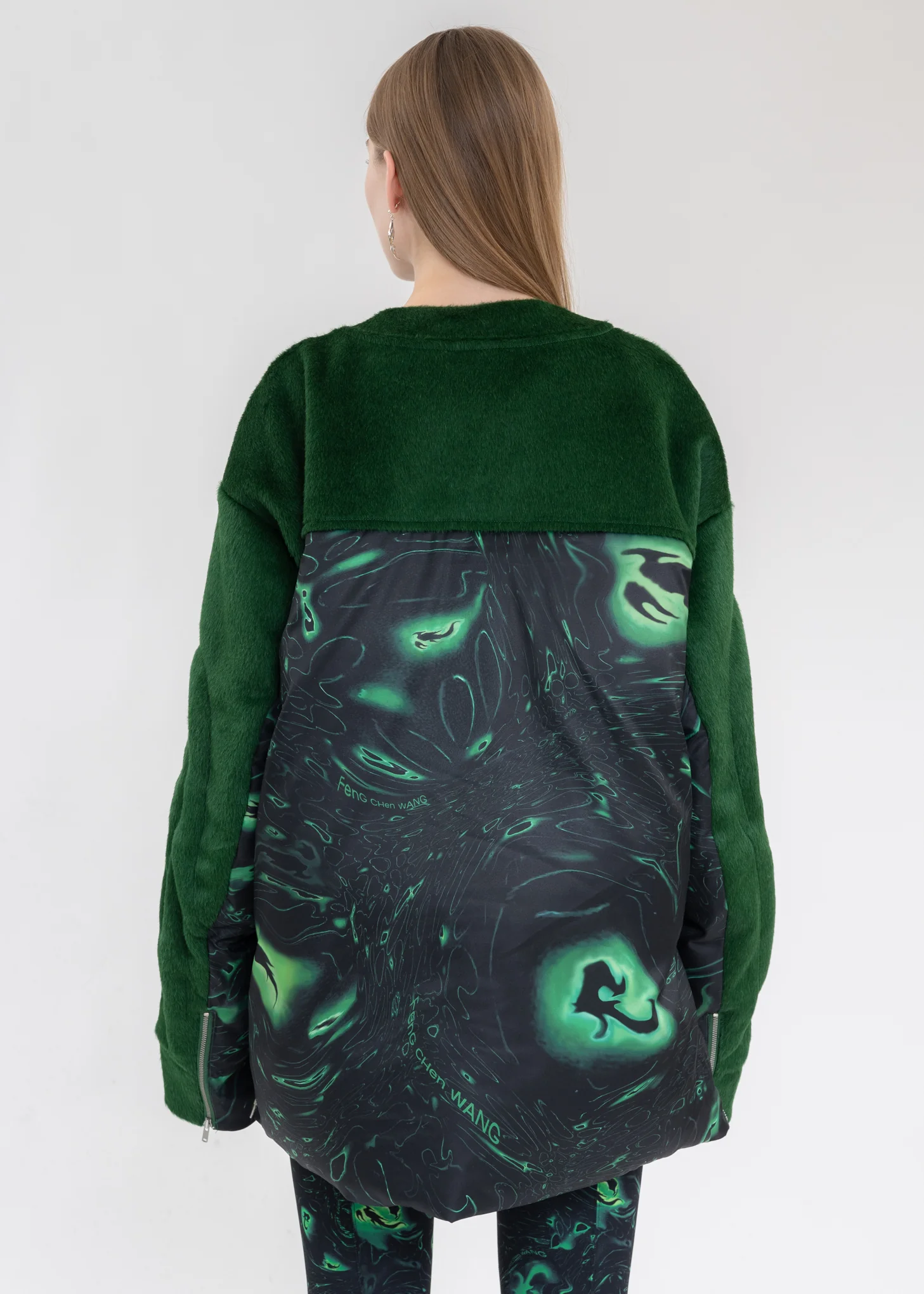 Green 3D STRUCTURE SWEATER - Image 2