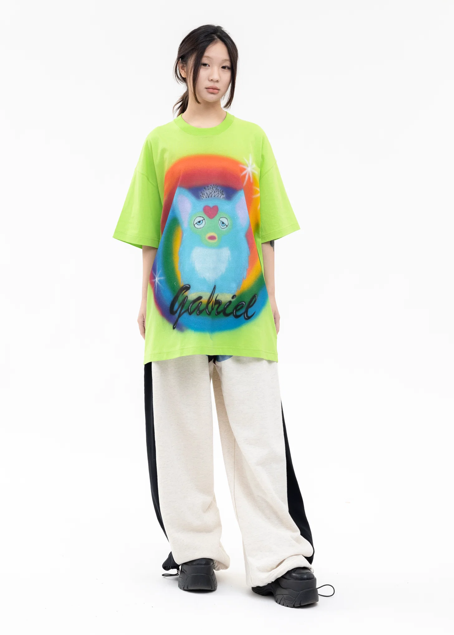 GREEN AIRBRUSH GABRIEL TEE - Image 6