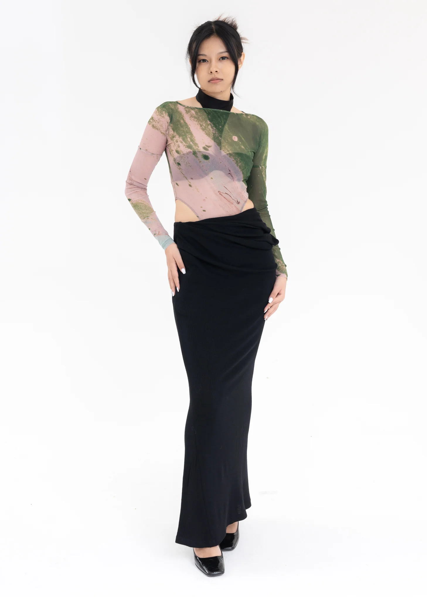 Green And Pink Mesh Bodysuit - Image 7