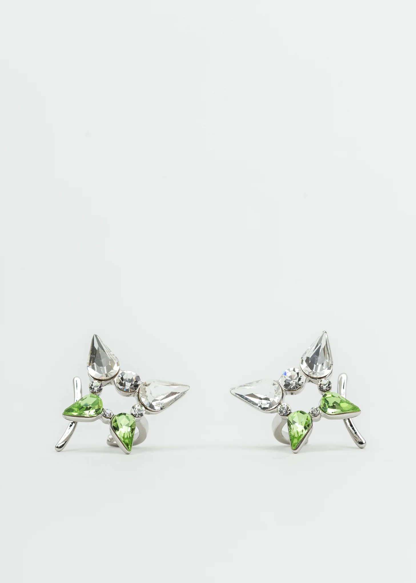 Green And White Stone Butterfly Ear Cuff - Single