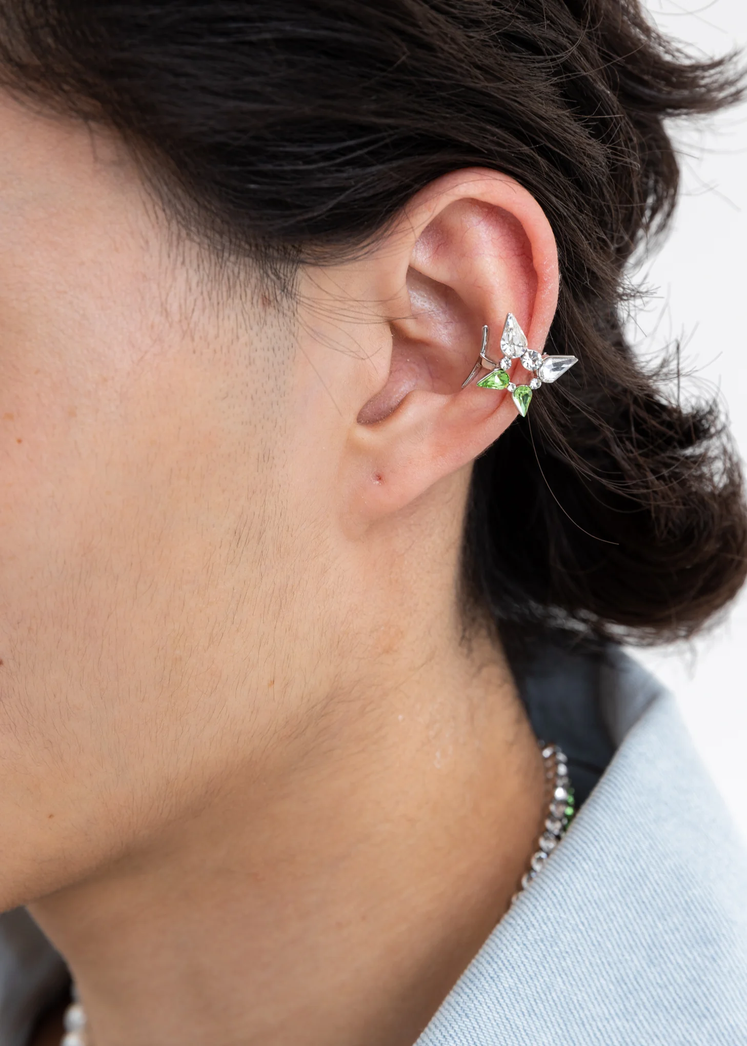 Green And White Stone Butterfly Ear Cuff - Single - Image 5