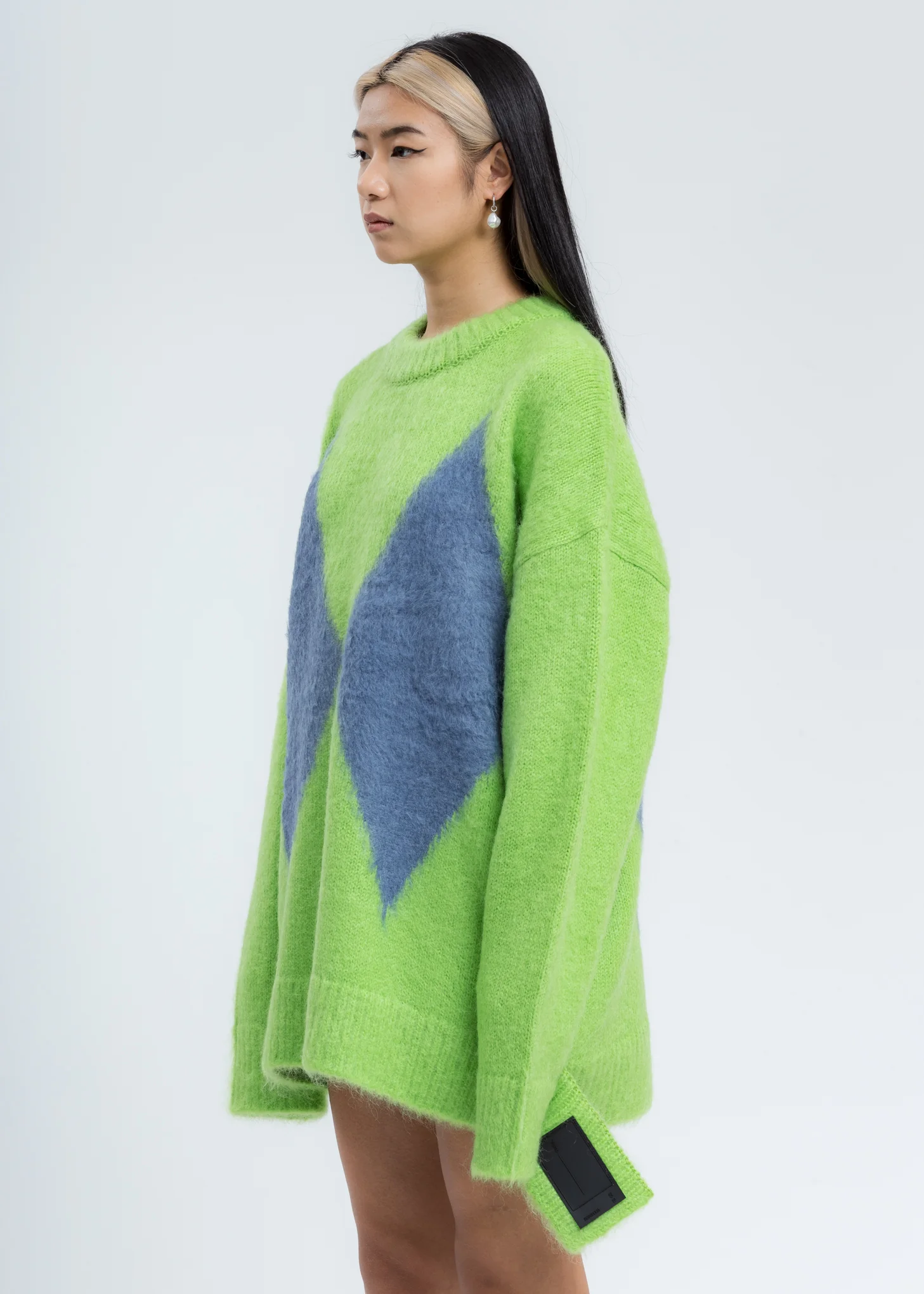 Green Argyle Knit Sweater - Image 2