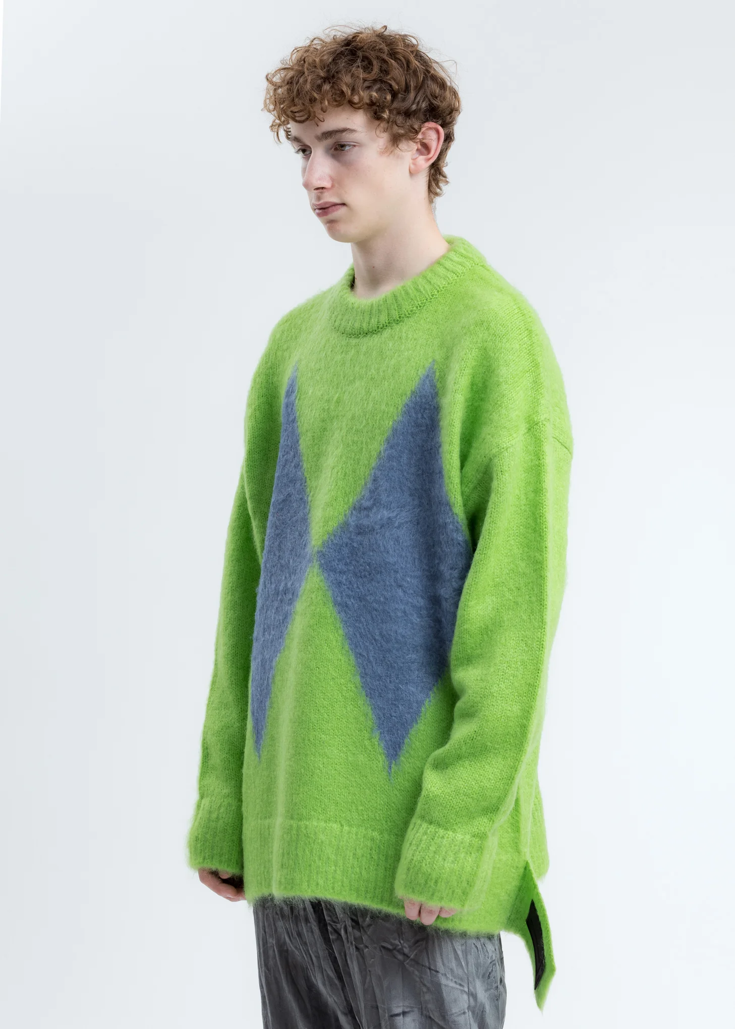 Green Argyle Knit Sweater - Image 2