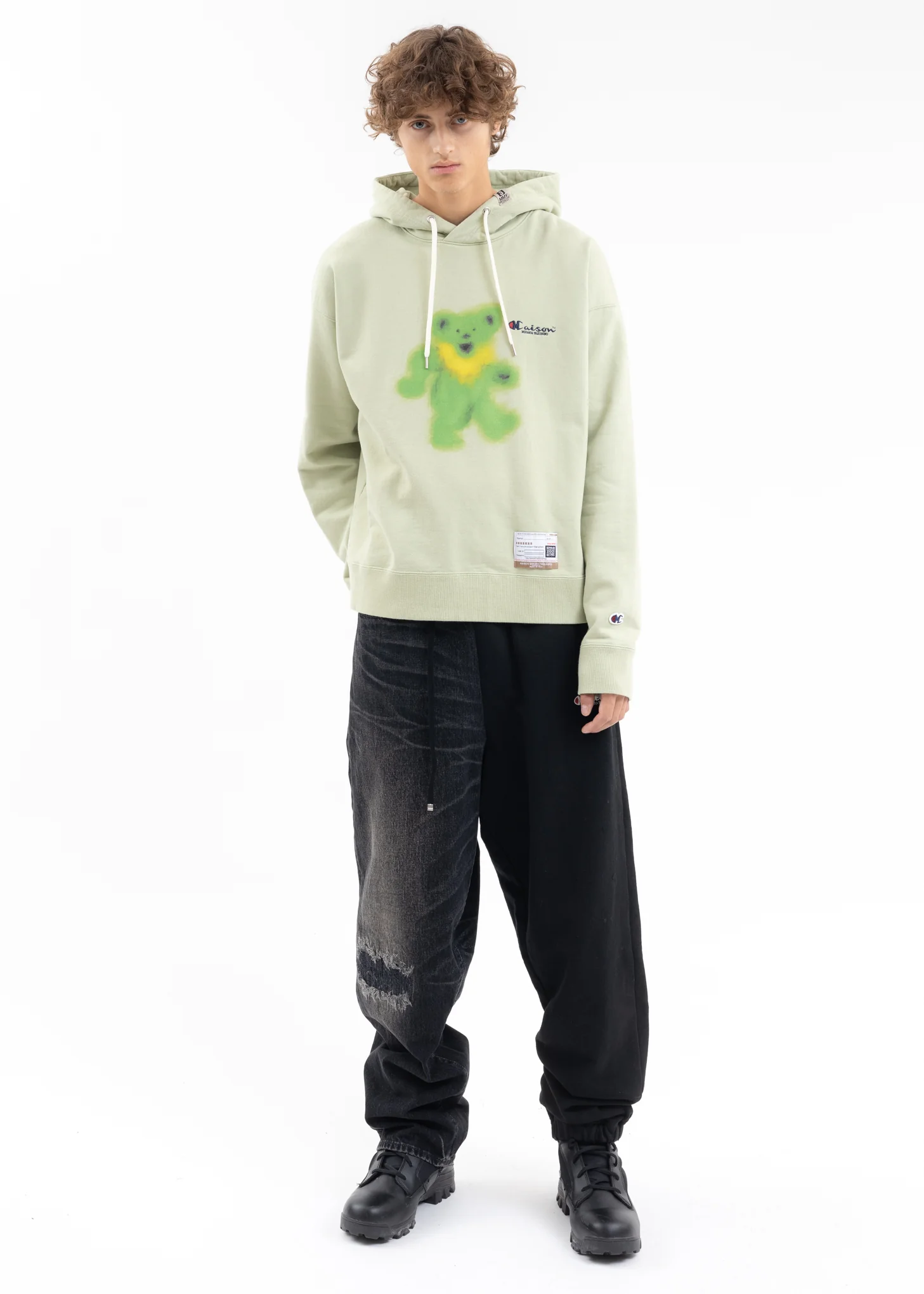 Green Bear Printed Hoodie - Image 5