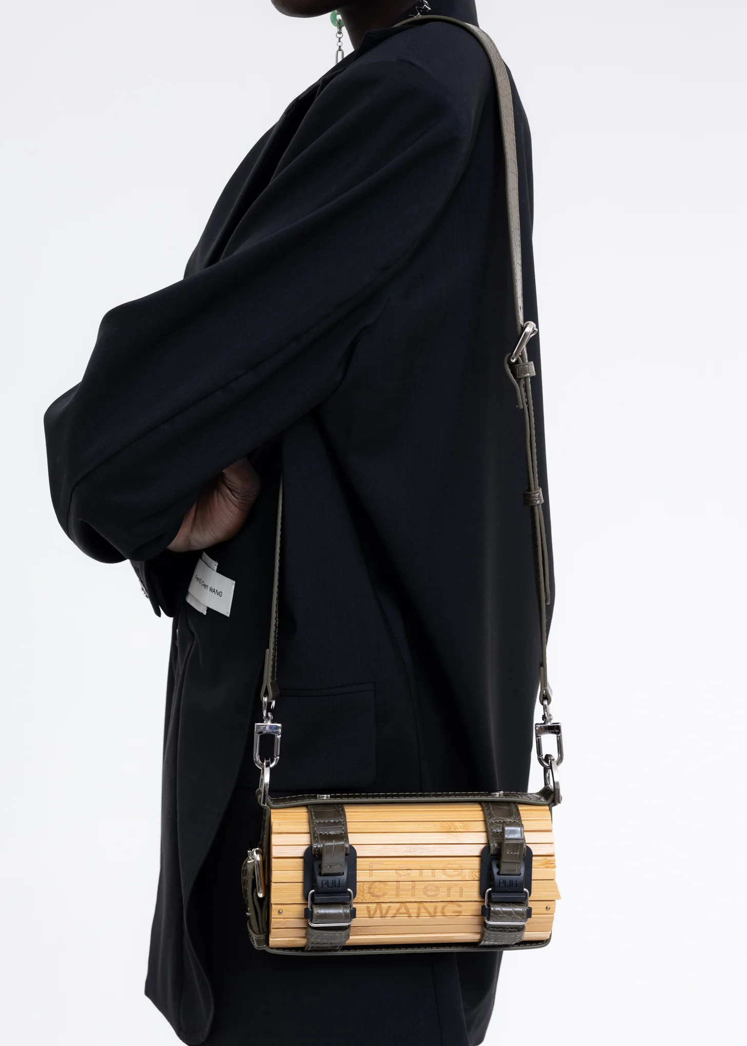 Green Croco Bamboo Bag - Image 4