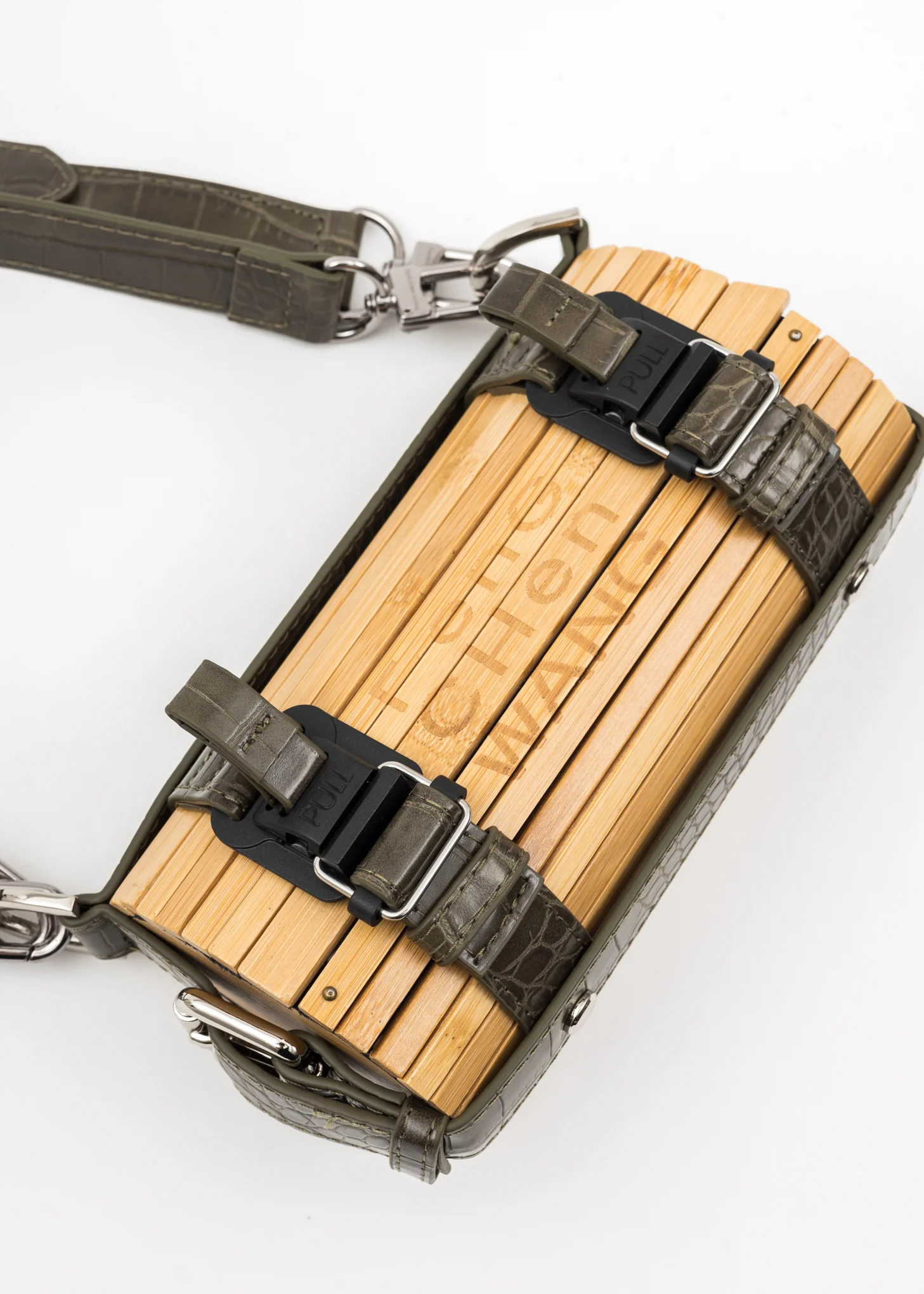 Green Croco Bamboo Bag - Image 7